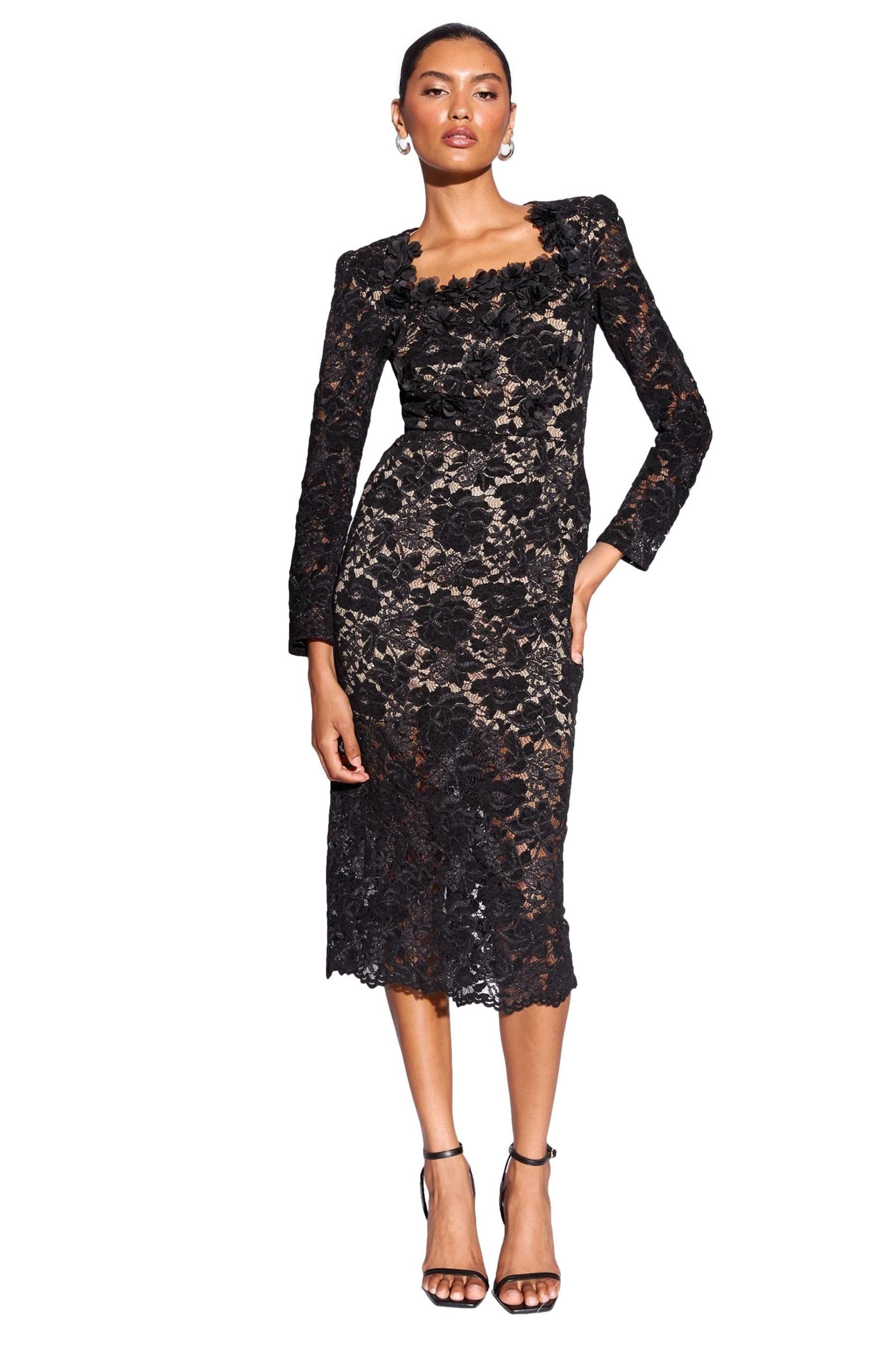 LIPSY Midikleid Lipsy Premium enges Midikleid mit 3D-Print, Petite (1-tlg) günstig online kaufen