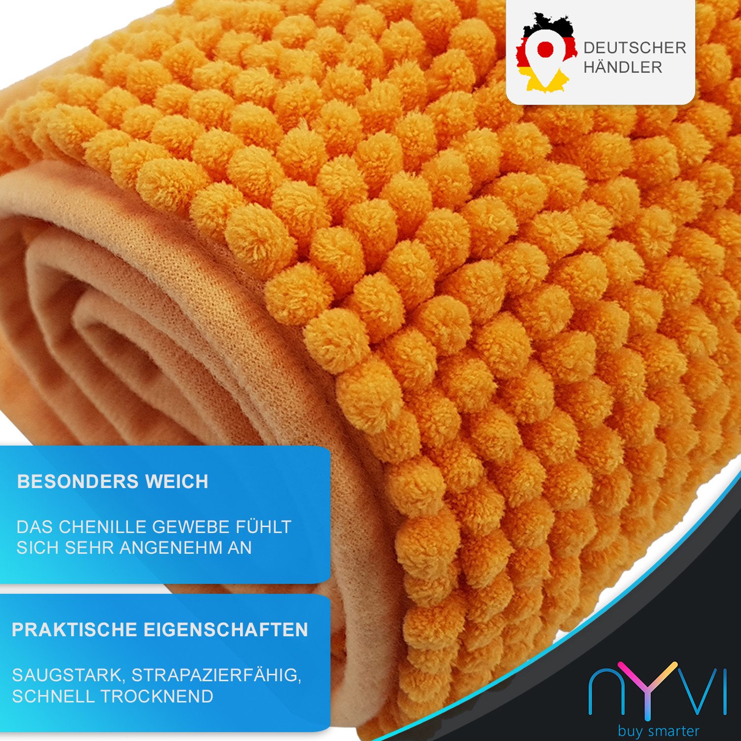 NYVI Badematte WC Vorleger NYVISpa Chenille Badvorleger, Höhe 20 mm, Polyes günstig online kaufen