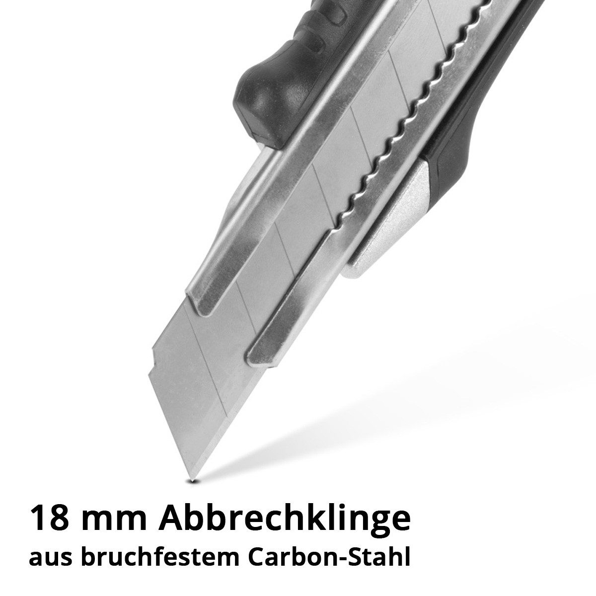 STAHLWERK Cuttermesser Premium-Cuttermesser PCM-182 ST 3er Set mit 18 mm, (Packung, 3-tlg., Set), mit 18 mm Abbrechklingen Profi Cutter