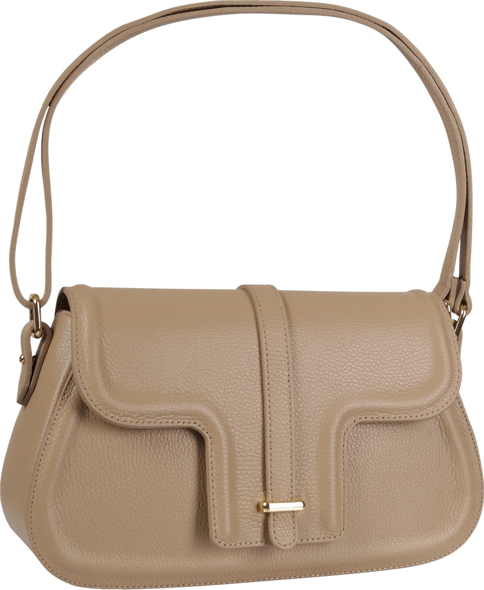Toscanto Schultertasche Toscanto Tasche taupe, beige (Schultertasche), Damen Schultertasche Leder, taupe, beige ca. 33cm x ca. 20cm