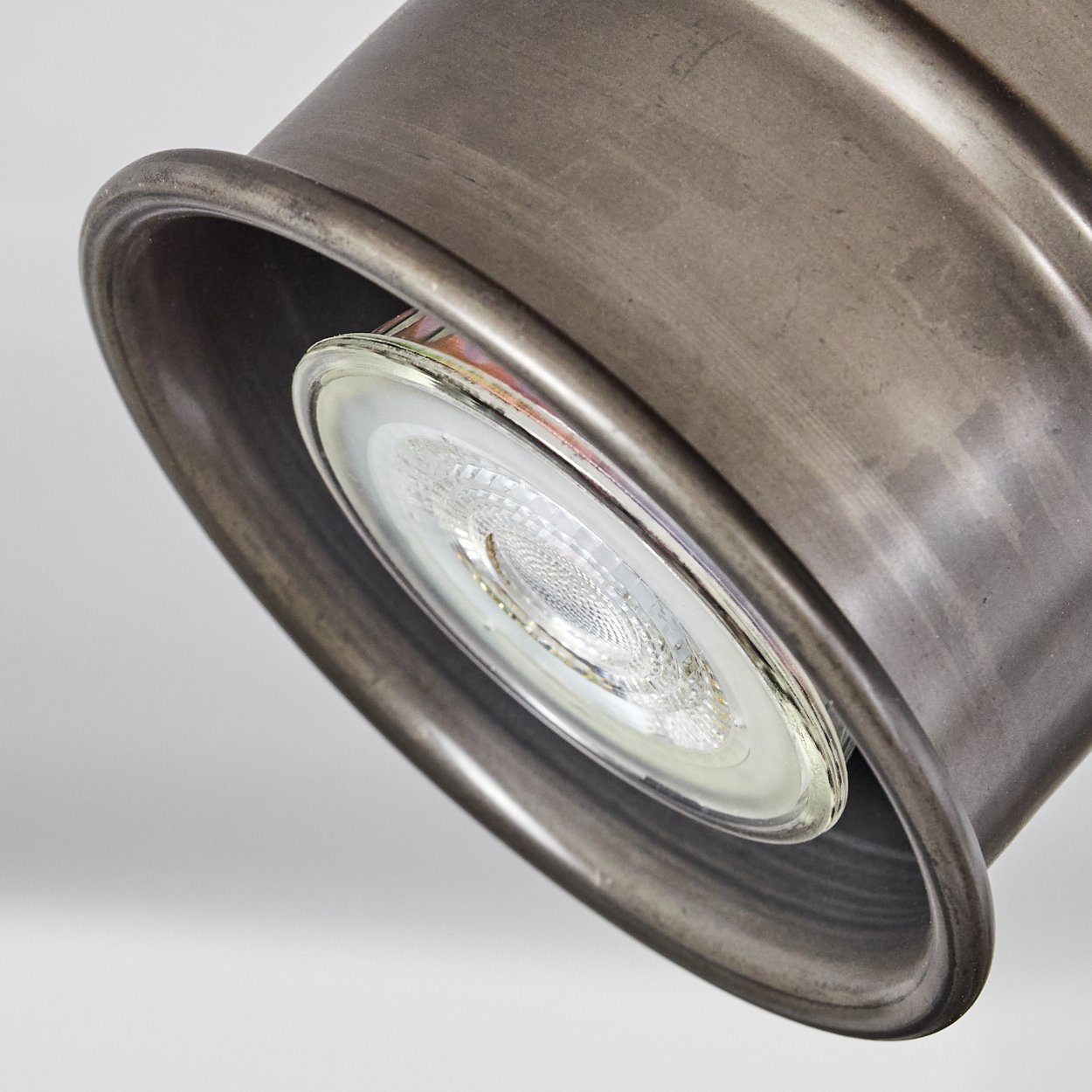 hofstein Deckenleuchte moderne Deckenlampe aus Holz/Metall in Braun/Schwarz, ohne Leuchtmittel, mit Holzbalken und verstellbaren Schirmen, 5x GU10 – Bild 3 von 5