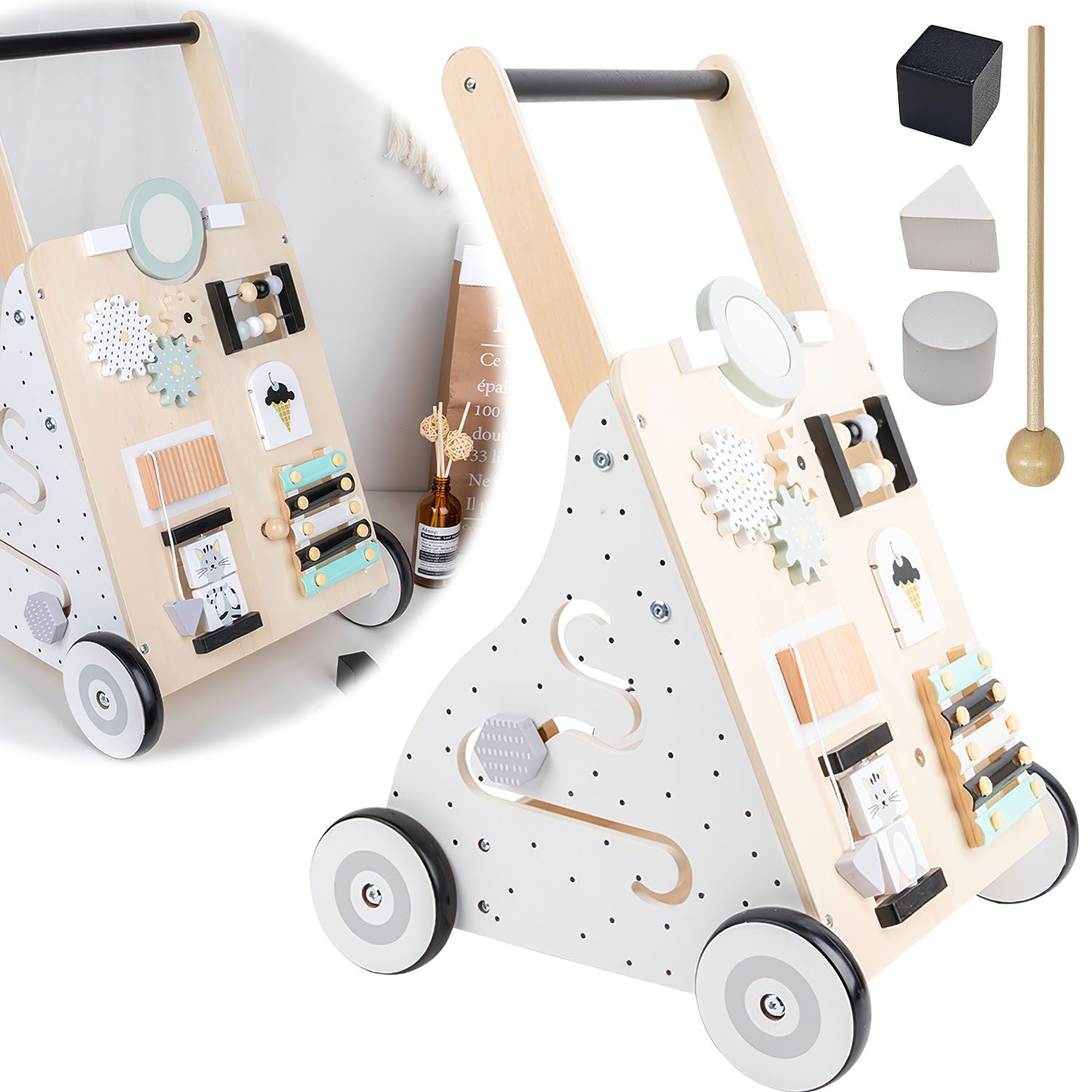 HEYHIPPO Lauflernwagen Lauflernwagen aus Holz, Neun-in-Eins-Spielzeug günstig online kaufen
