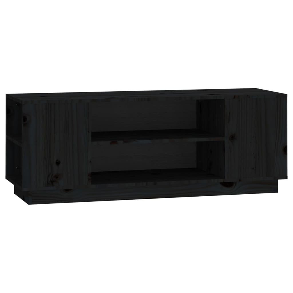 TV-Schrank furnicato Kiefer Schwarz 110x35x40,5 cm Massivholz