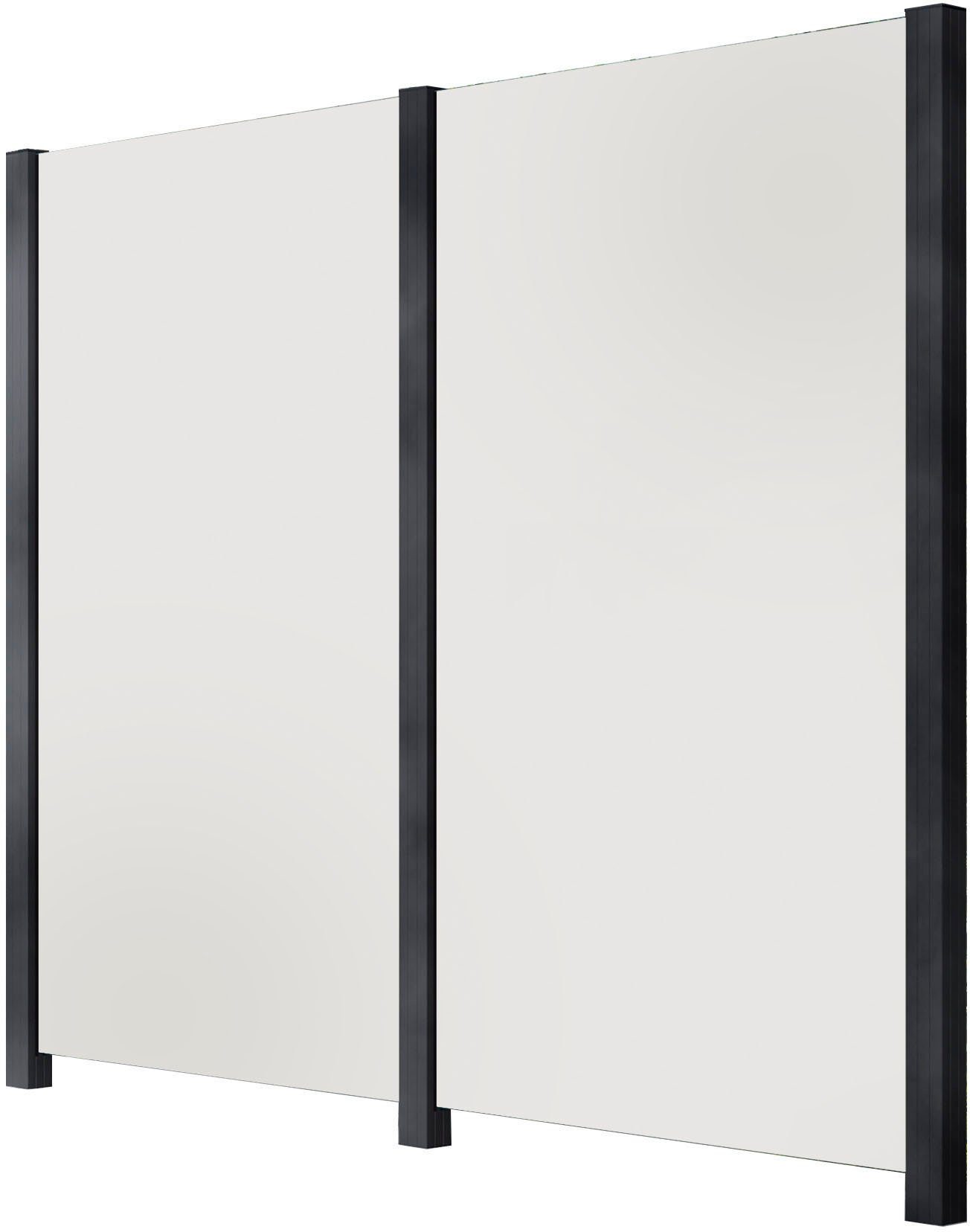 STAKET PRO Zaun, (Set), Glaszaun, Gesamtlänge: 2,212 m, 3 Pfosten