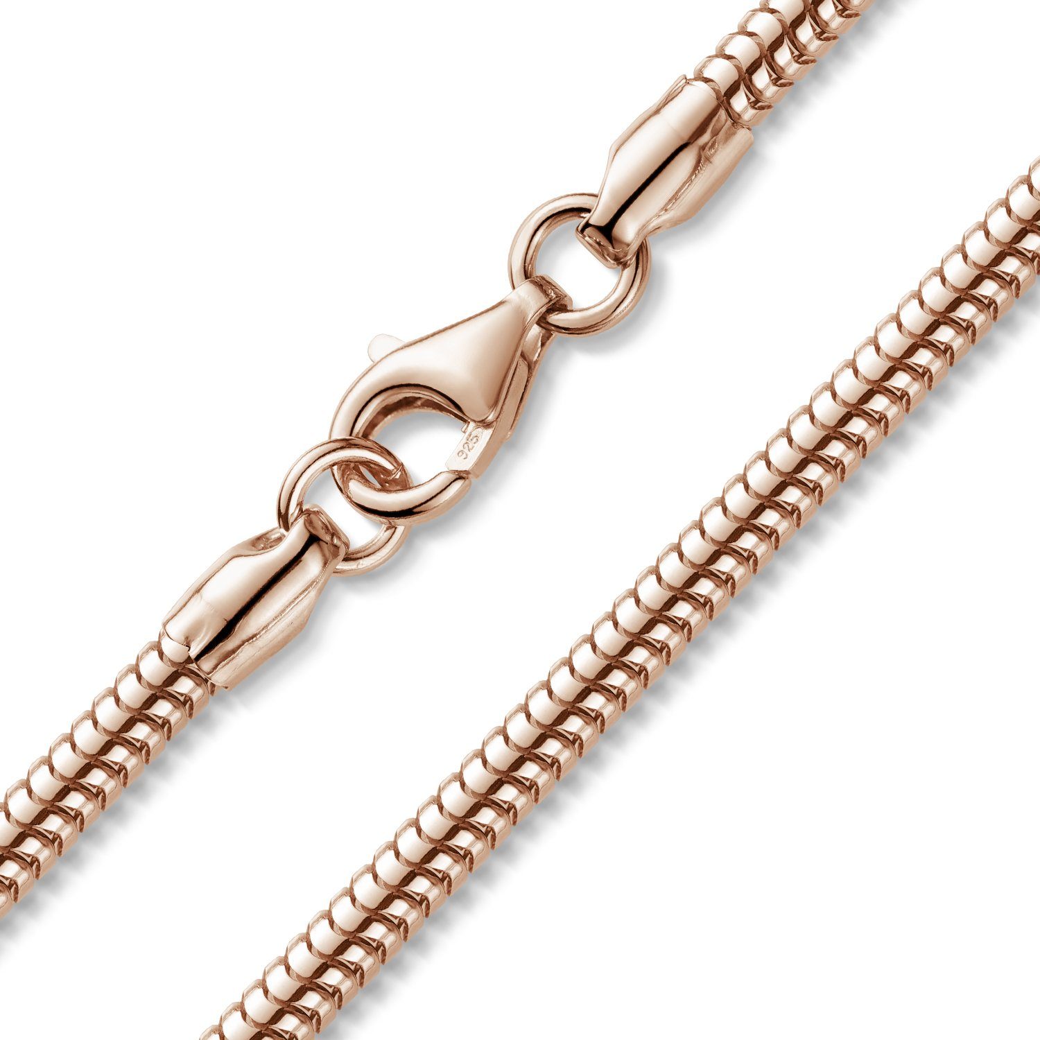Materia Collier Damen Rosegold Schlangekette Ø3mm K25, Sterlingsilber, rose günstig online kaufen