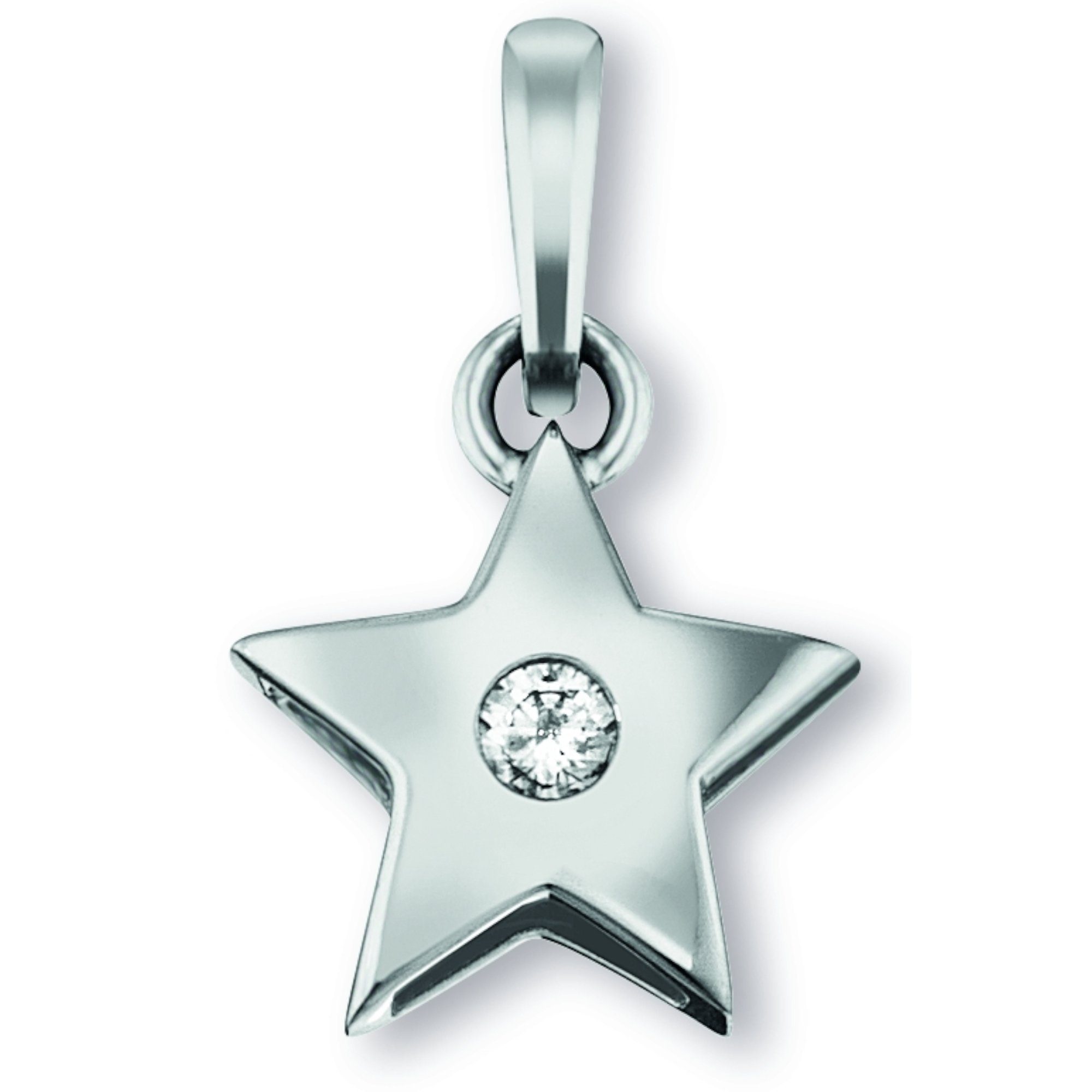 ONE ELEMENT Kettenanhänger Zirkonia Stern Anhänger aus 925 Silber, Damen Silber Schmuck Stern | Kettenanhänger