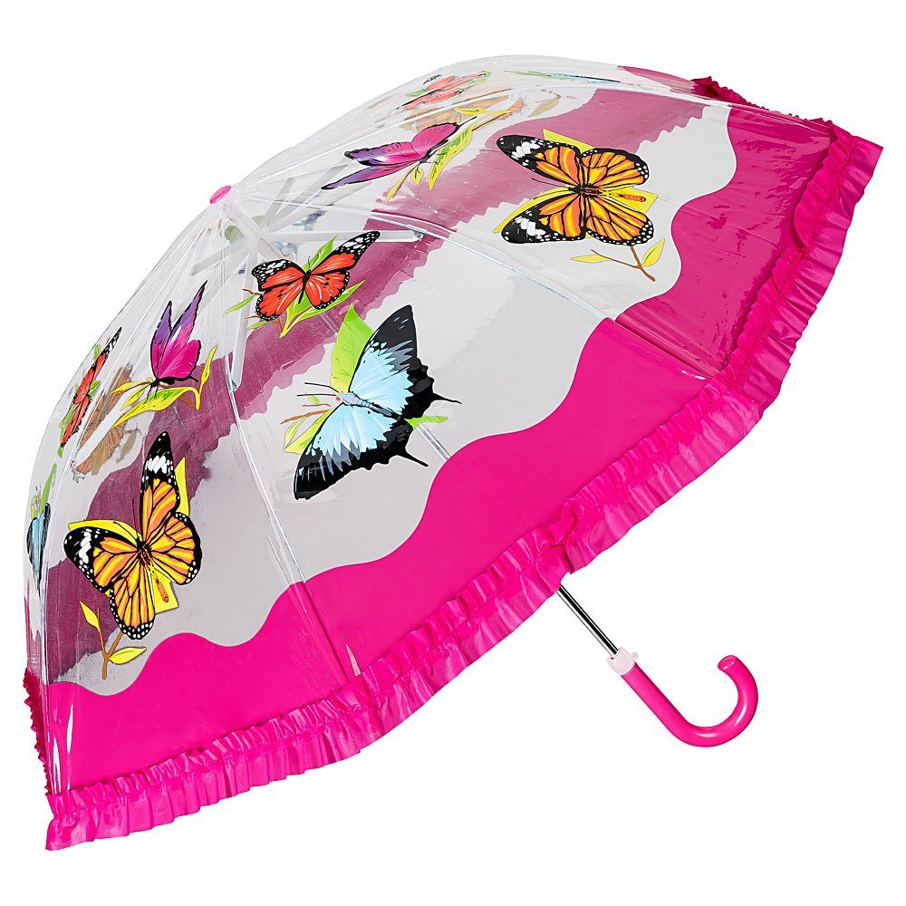 von Lilienfeld Stockregenschirm Kinder Regenschirm transparent  Schmetterlinge