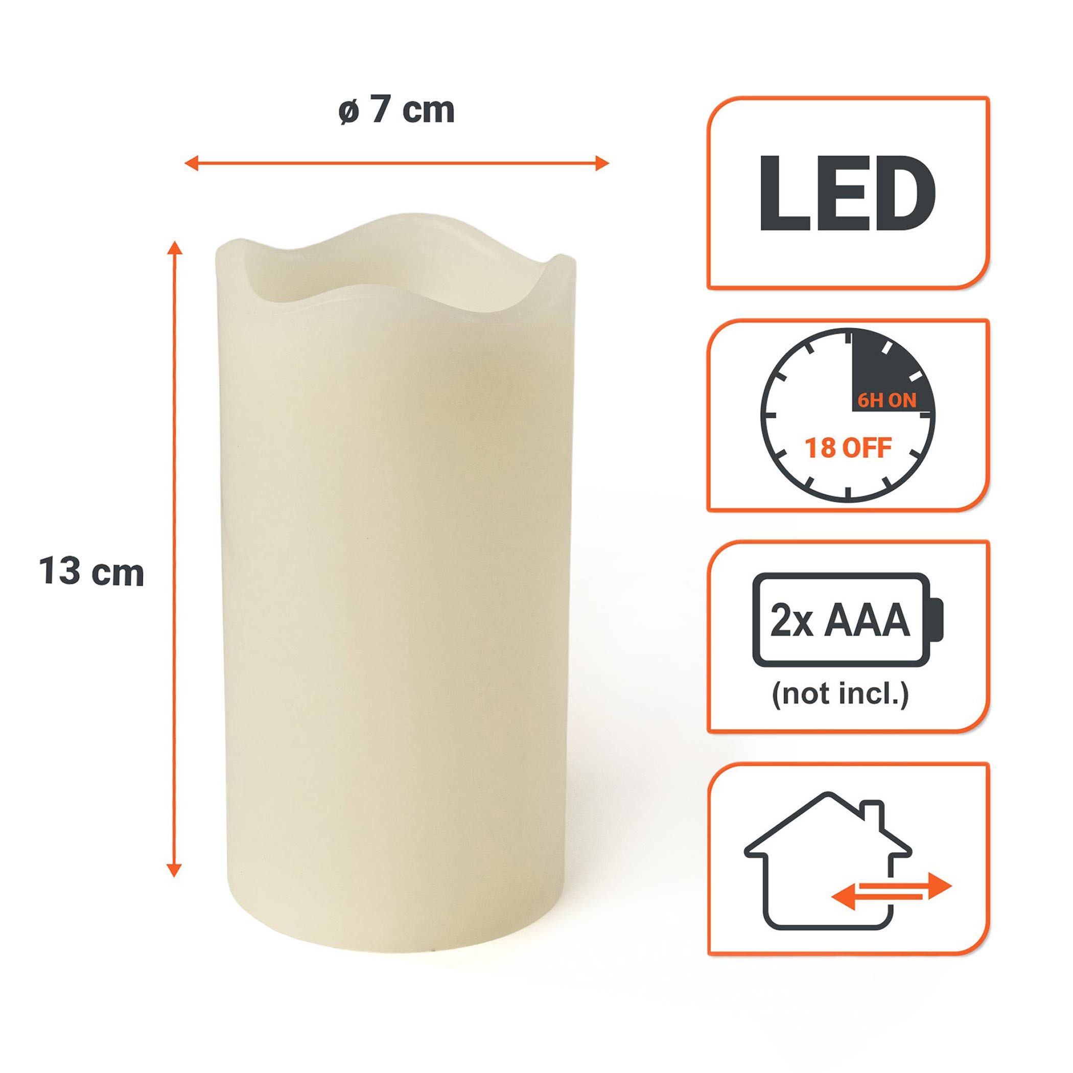 Spetebo LED-Kerze Künstliche Stumpenkerze mit Timer batteriebetrieben - 4er Set, Flammeneffekt, LED fest integriert, warm weiß, Deko Kerze für Innen – Bild 3 von 5