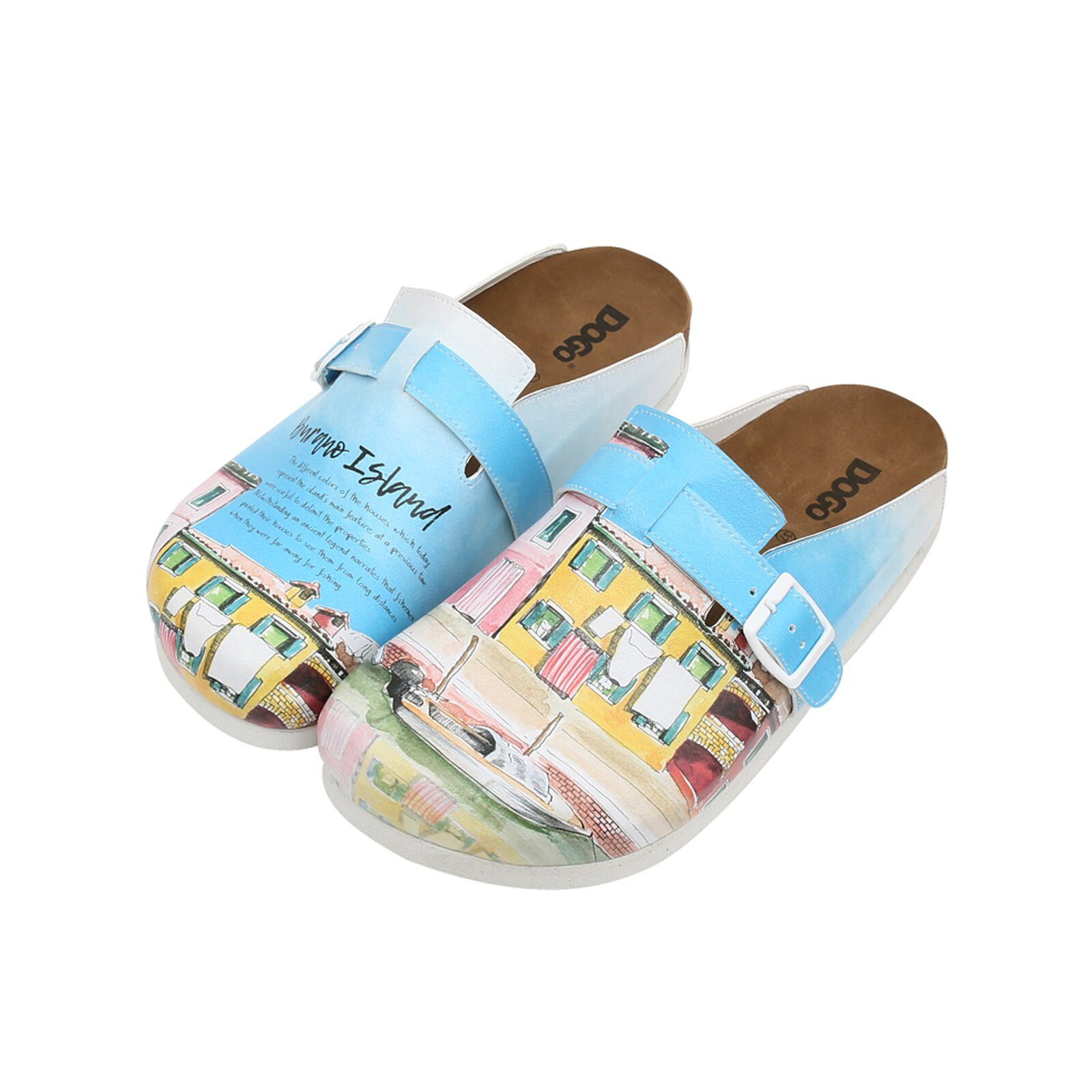 DOGO Comfie Pantoletten Hausschuhe Burano Island Damen Sandalen Hausschuh Handgefertigt