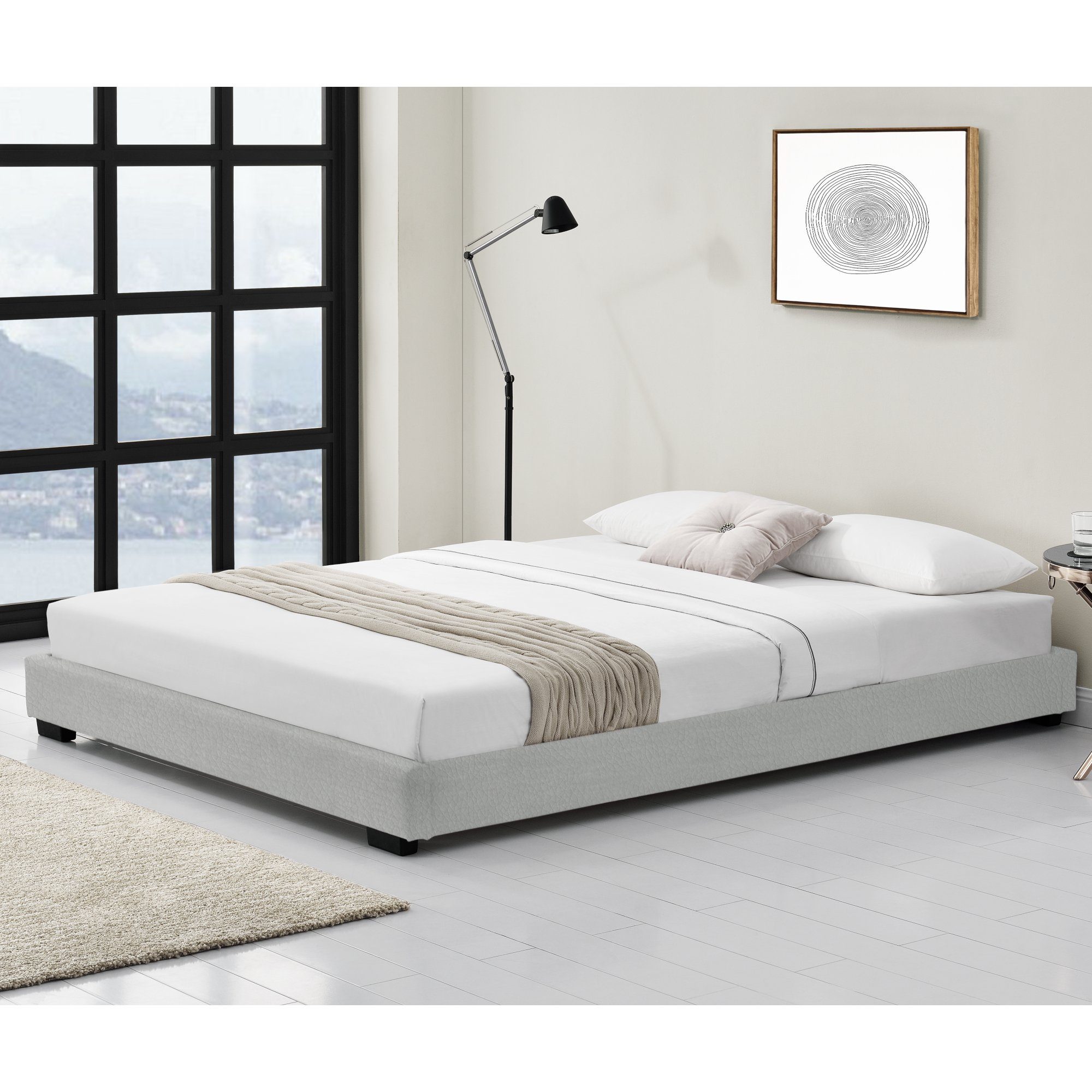 Corium Polsterbett, »Masari« Modernes Bett 140x200cm mit Lattenrost weiß Ku günstig online kaufen