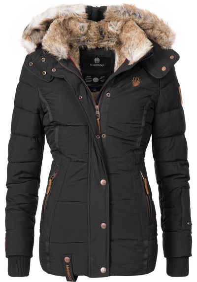 Marikoo Winterjacke Nekoo stylische Damen Steppjacke mit großer Kapuze