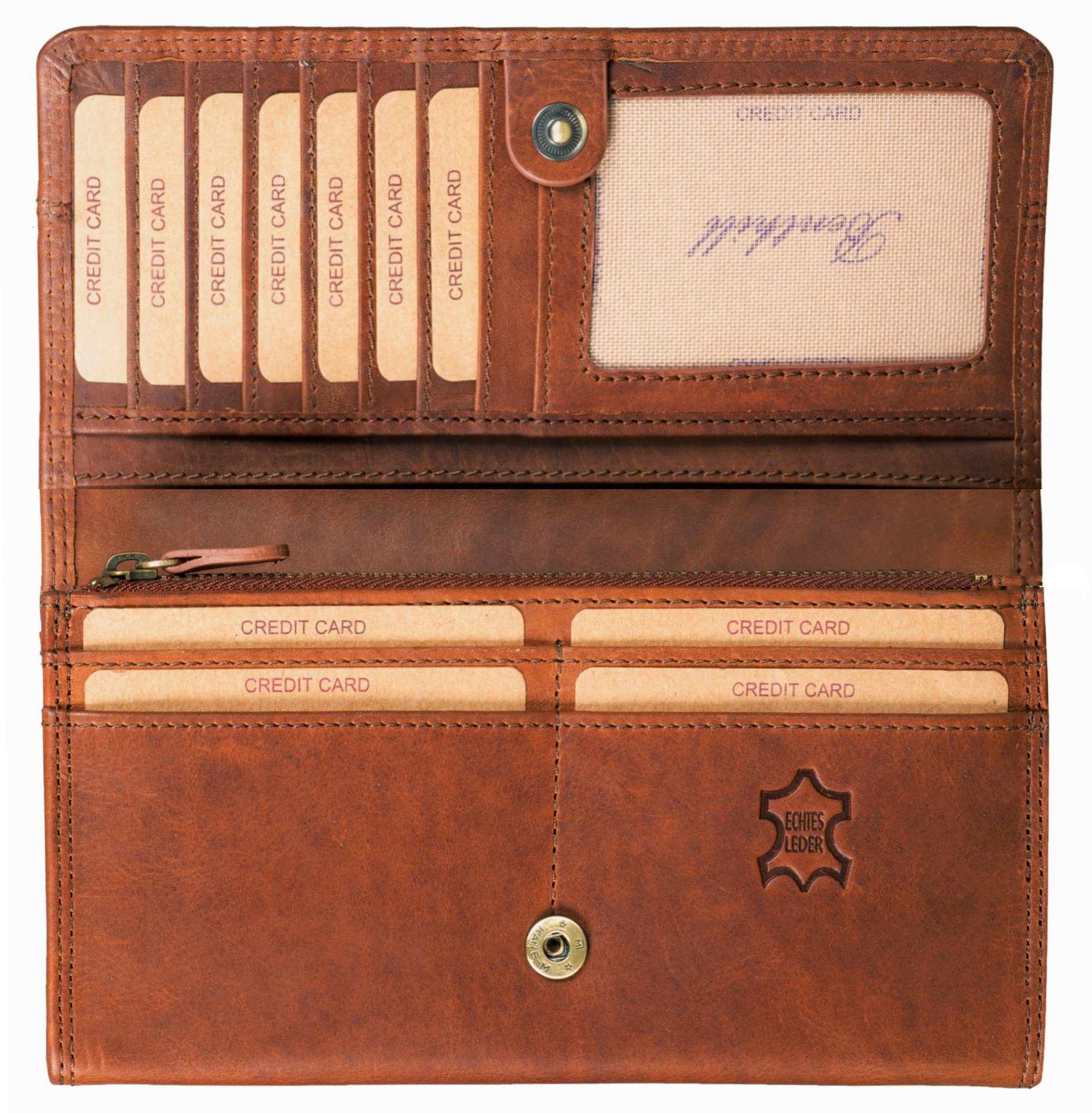 Benthill Geldbörse Damen Echt Leder RFID Portemonnaie mit vielen Kartenfäch günstig online kaufen