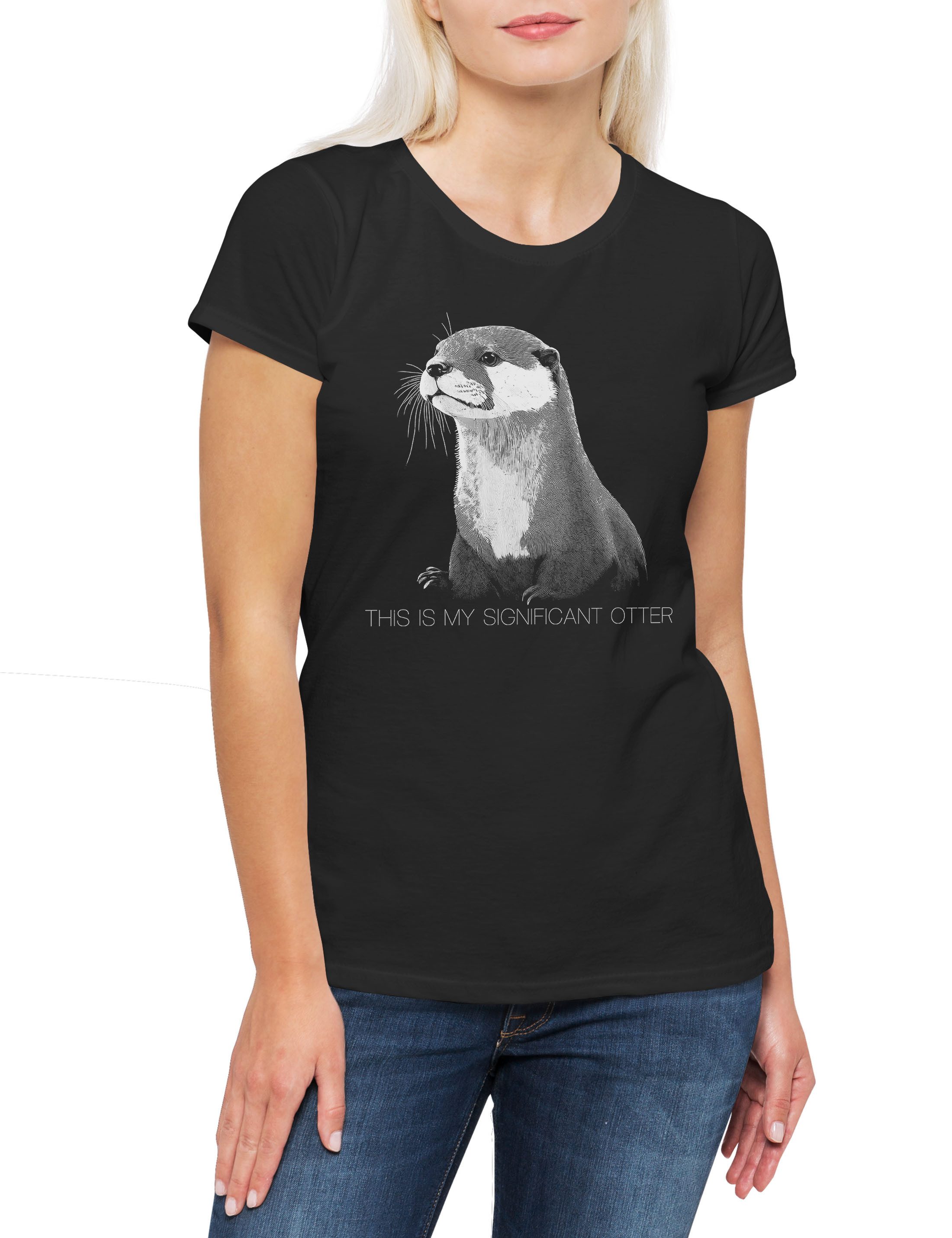 Print-Shirt This Is My Significant Otter Damen T-Shirt Fun Comedy Humor Comedian