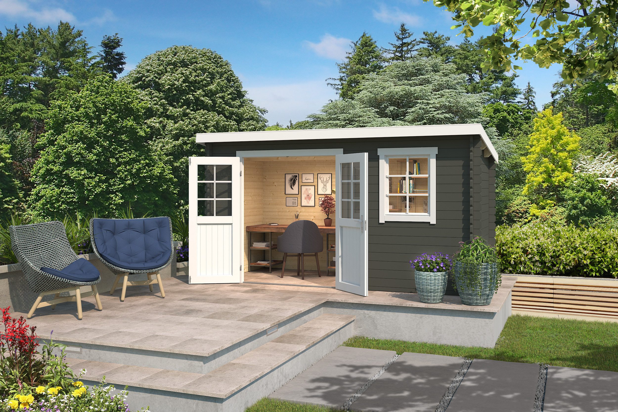 Nordic Holz Gartenhaus Amira 175, BxT: 400x213,1 cm