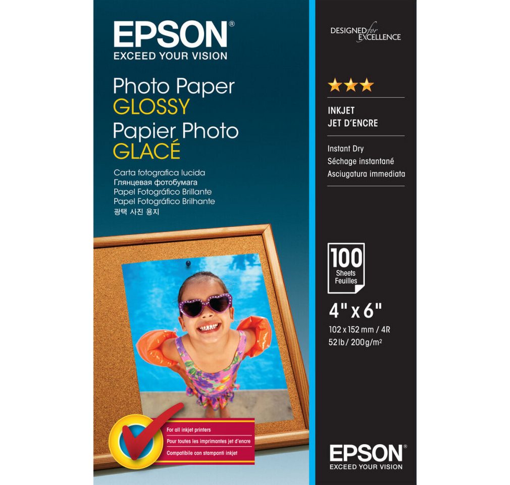 Thumbnail - Epson Fotopapier Fotopapier S042548 10,0 x 15,0 cm glänzend 200 g/qm 100 Blatt