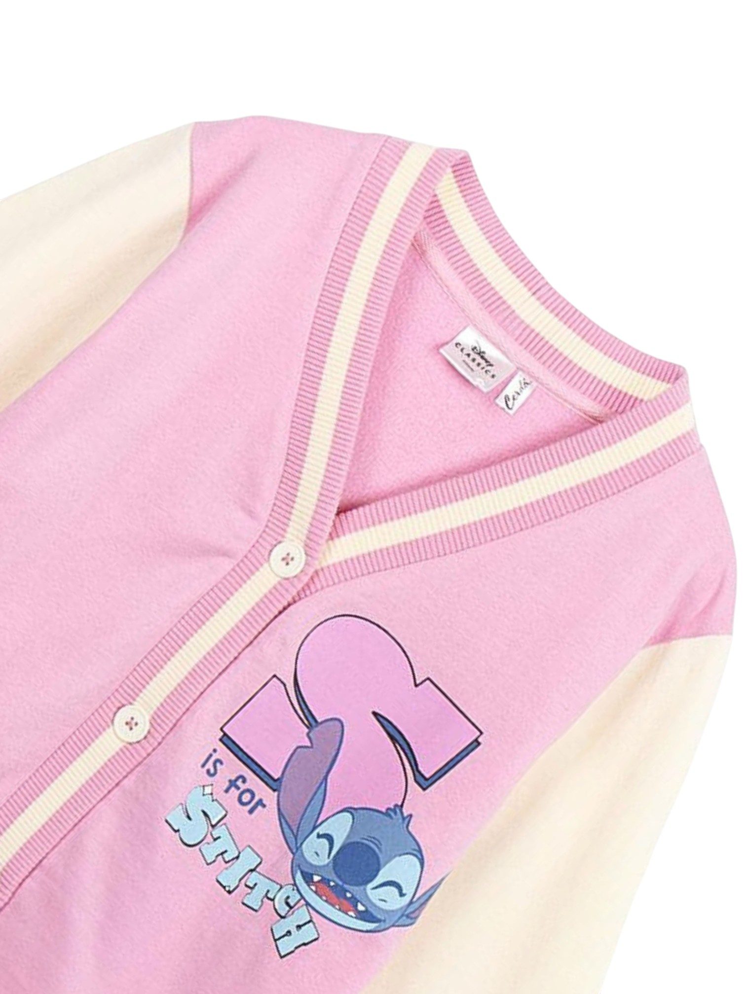 Cerdá Sweatjacke Disney Angel & Stitch Mädchen Collegejacke Größe 116-158 cm