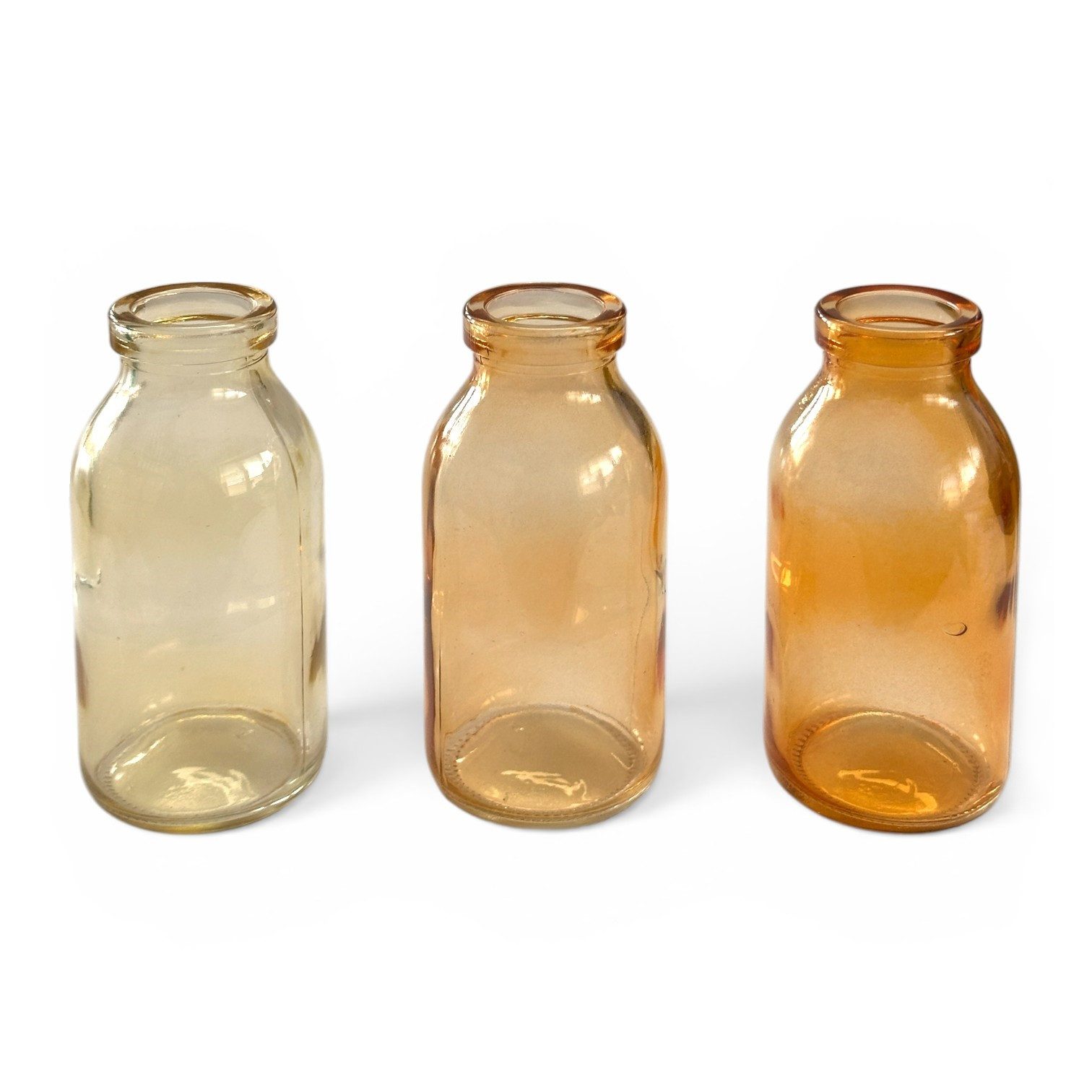Sandra Rich Dekovase Glasvase 3er Set "Bottle klein" Ø 5 x 10,5cm, Glasflaschen