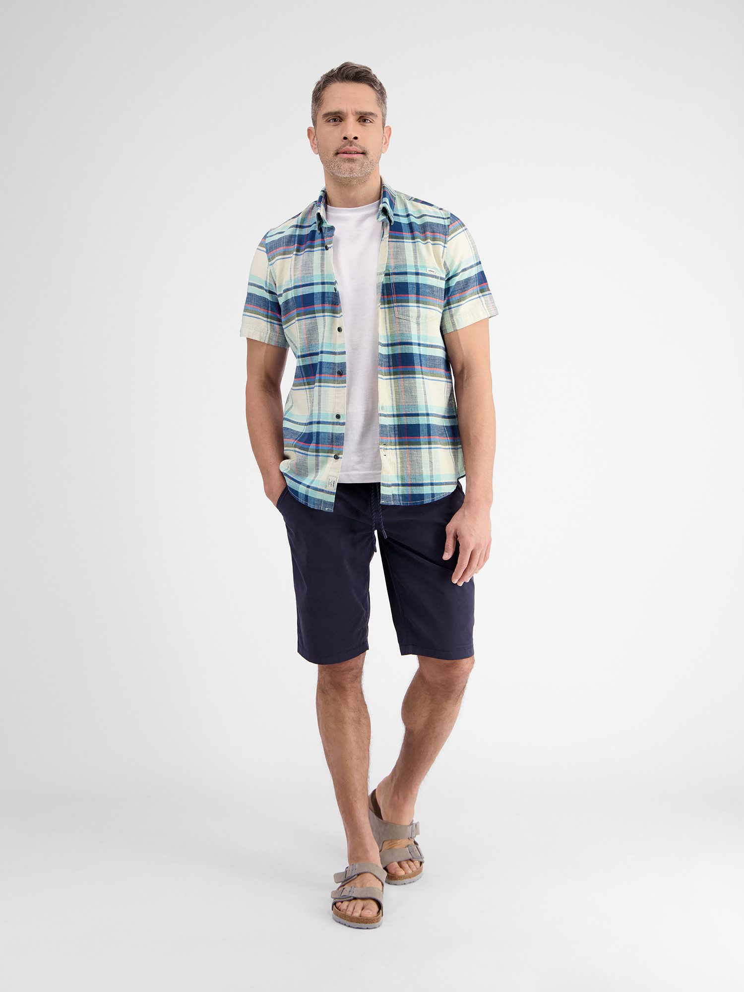 LERROS Kurzarmhemd Halbarmhemd mit Karomuster