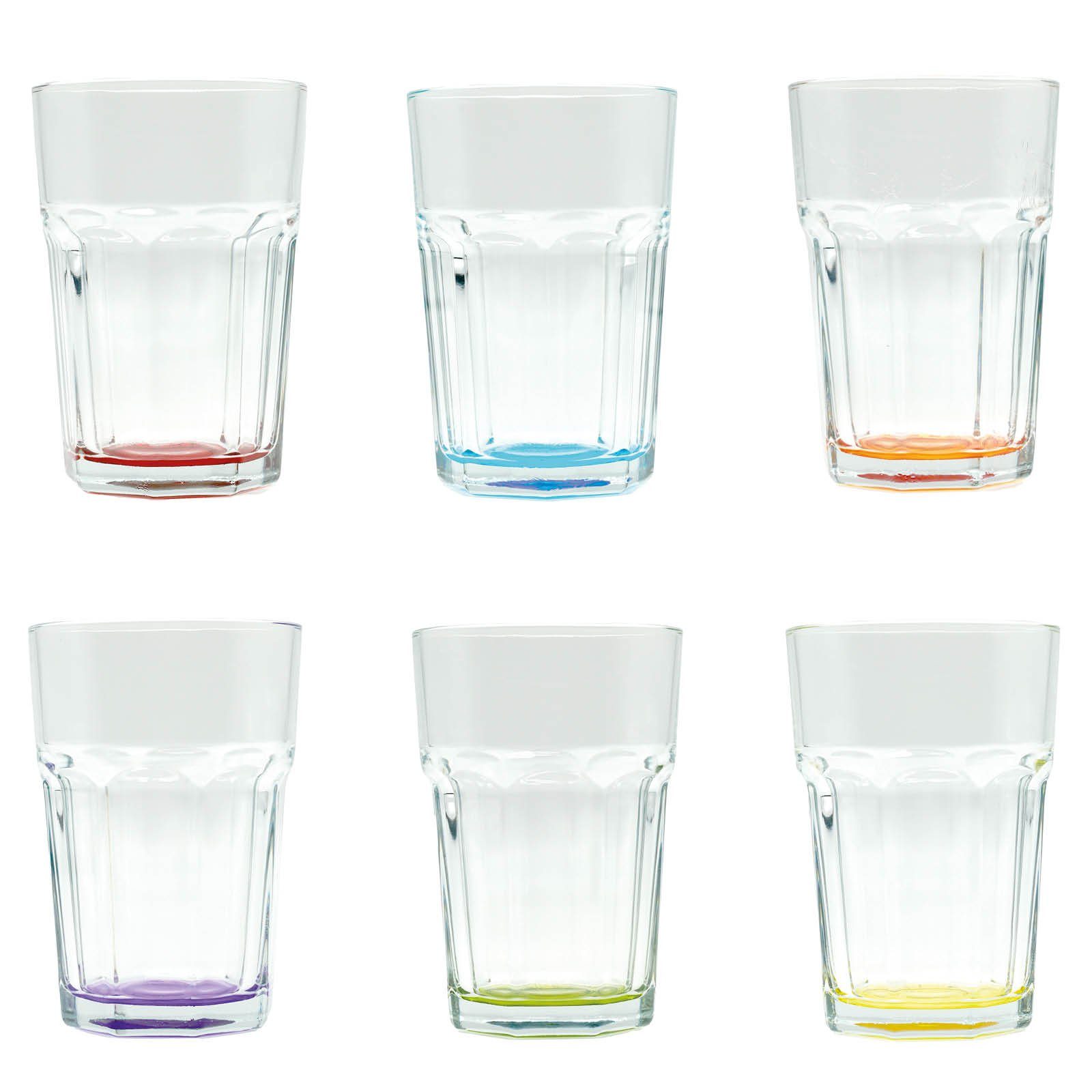 what the shop Gläser-Set Caipirinha Cocktailglas, farbiger Boden,  transparent 300ml 6 Stück