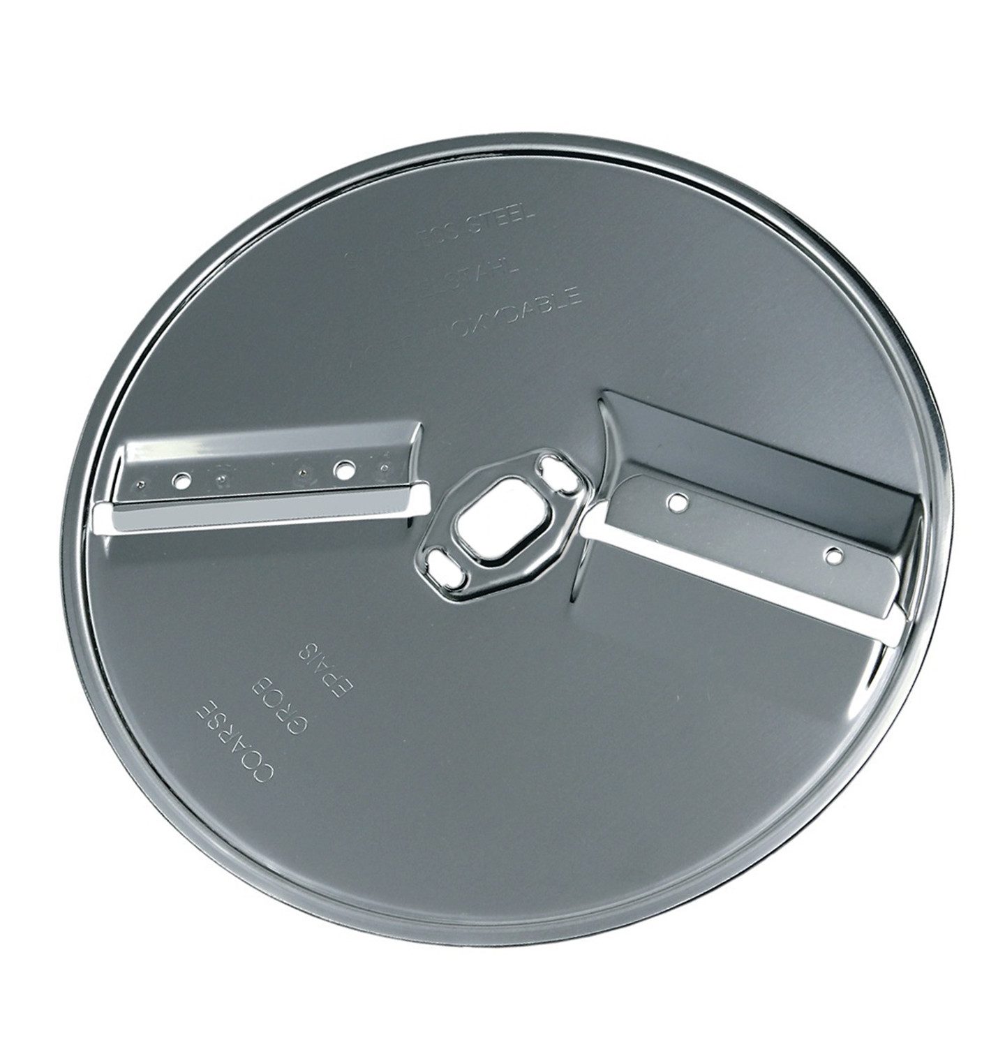 BOSCH Schneidscheibe 00083576 Messer Schnitzler, Zubehör für Durchlaufschnitzler Küchenmaschine, Wendescheibe grob / fein
