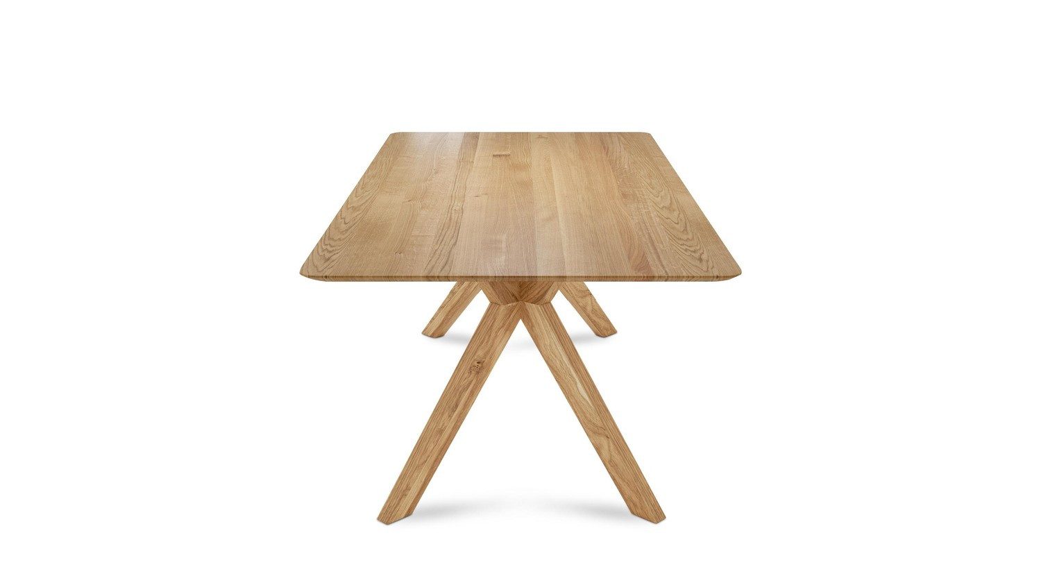 Natur24 Esstisch Birds Esstisch 140x90 Wildeiche mit Schweizer Kante und Holzfüße