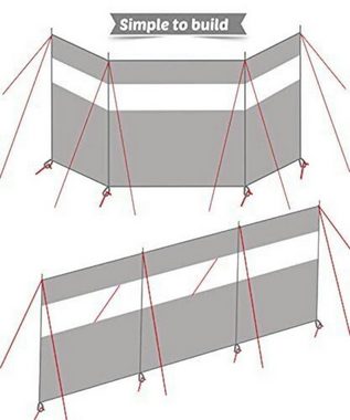 UE Stock Windschutz HIKEMAN Camping Windschutz Sichtschutz Garten Strand mit Sichtfenster