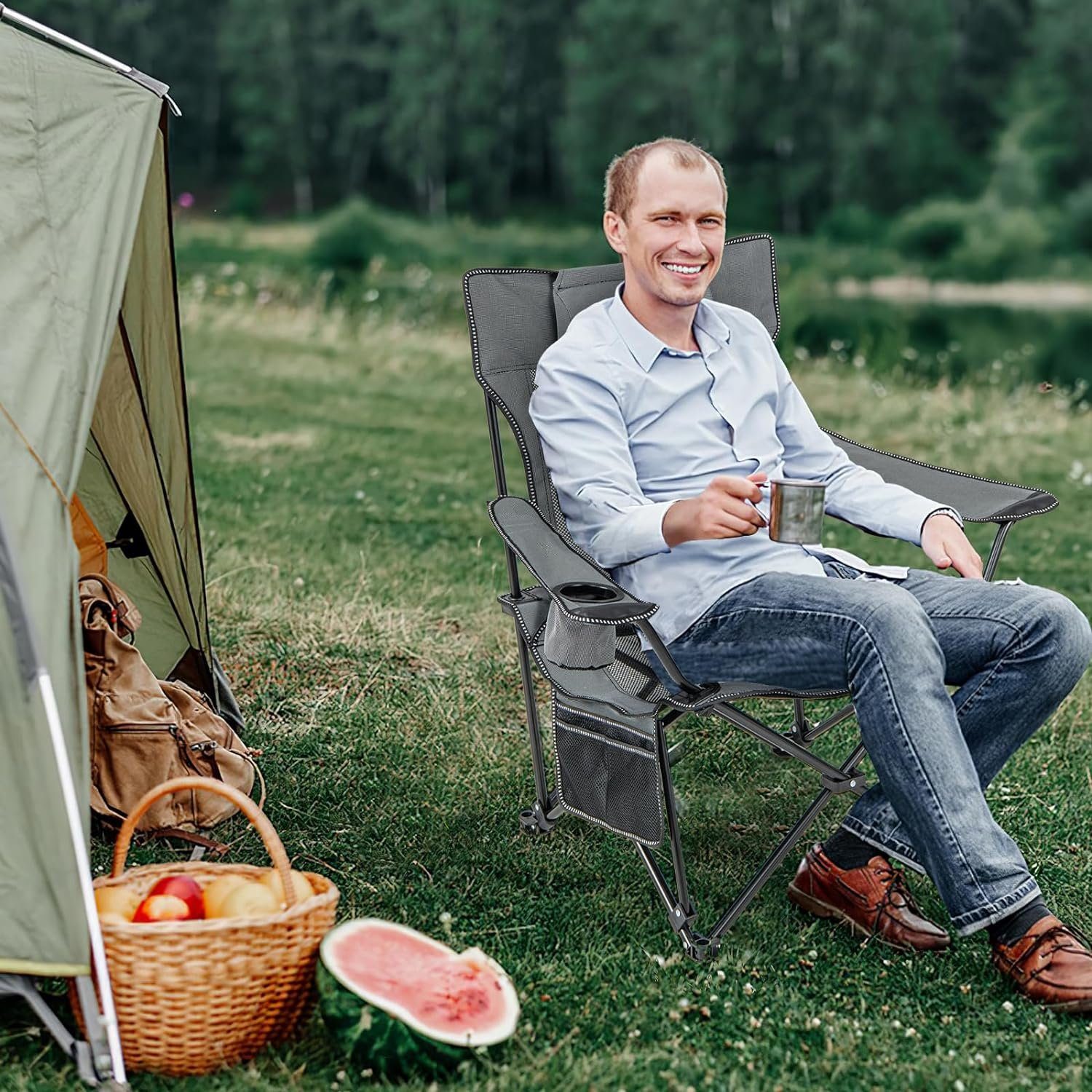 KOMFOTTEU Campingstuhl 2 in 1, mit günstig online kaufen