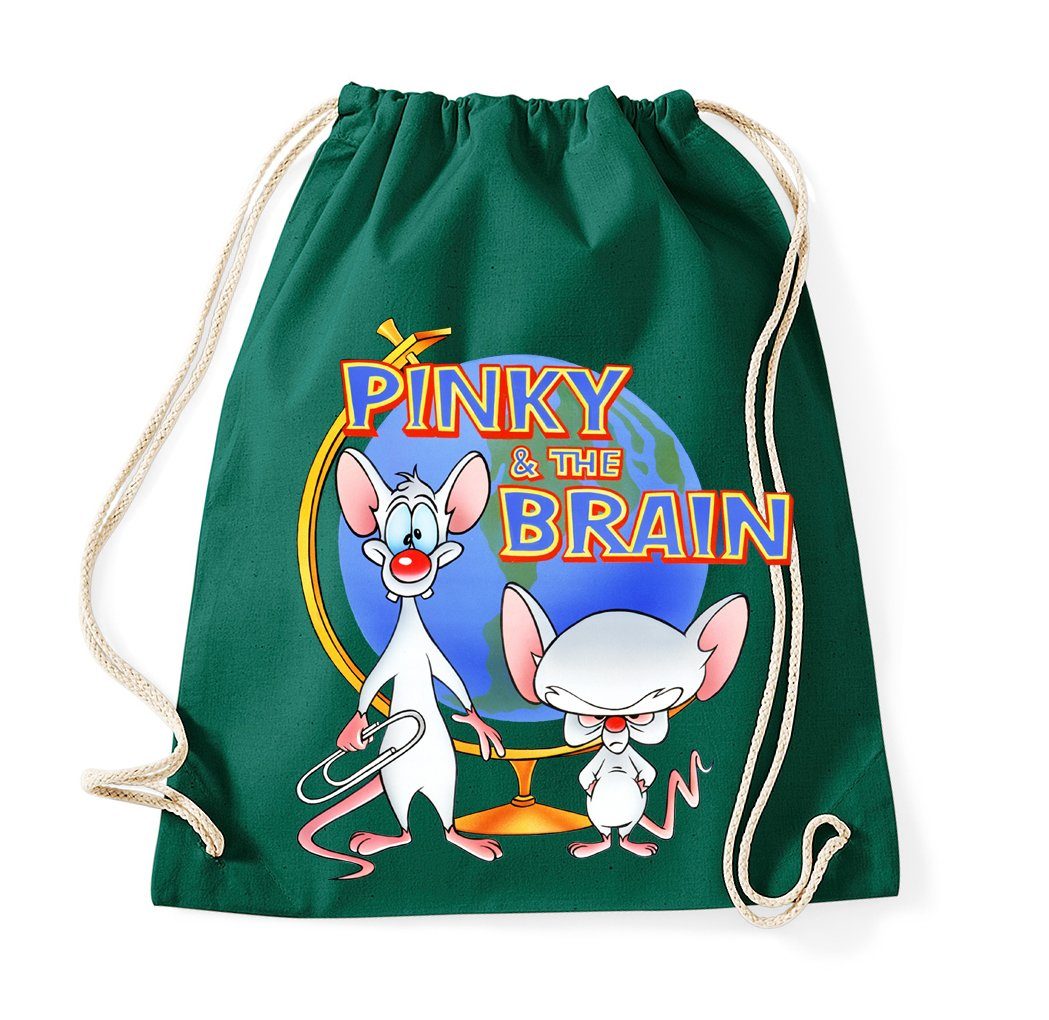 Blondie & Brownie Turnbeutel aus Baumwolle Pinky and the Brain Comic Cartoon Weltherrschaft