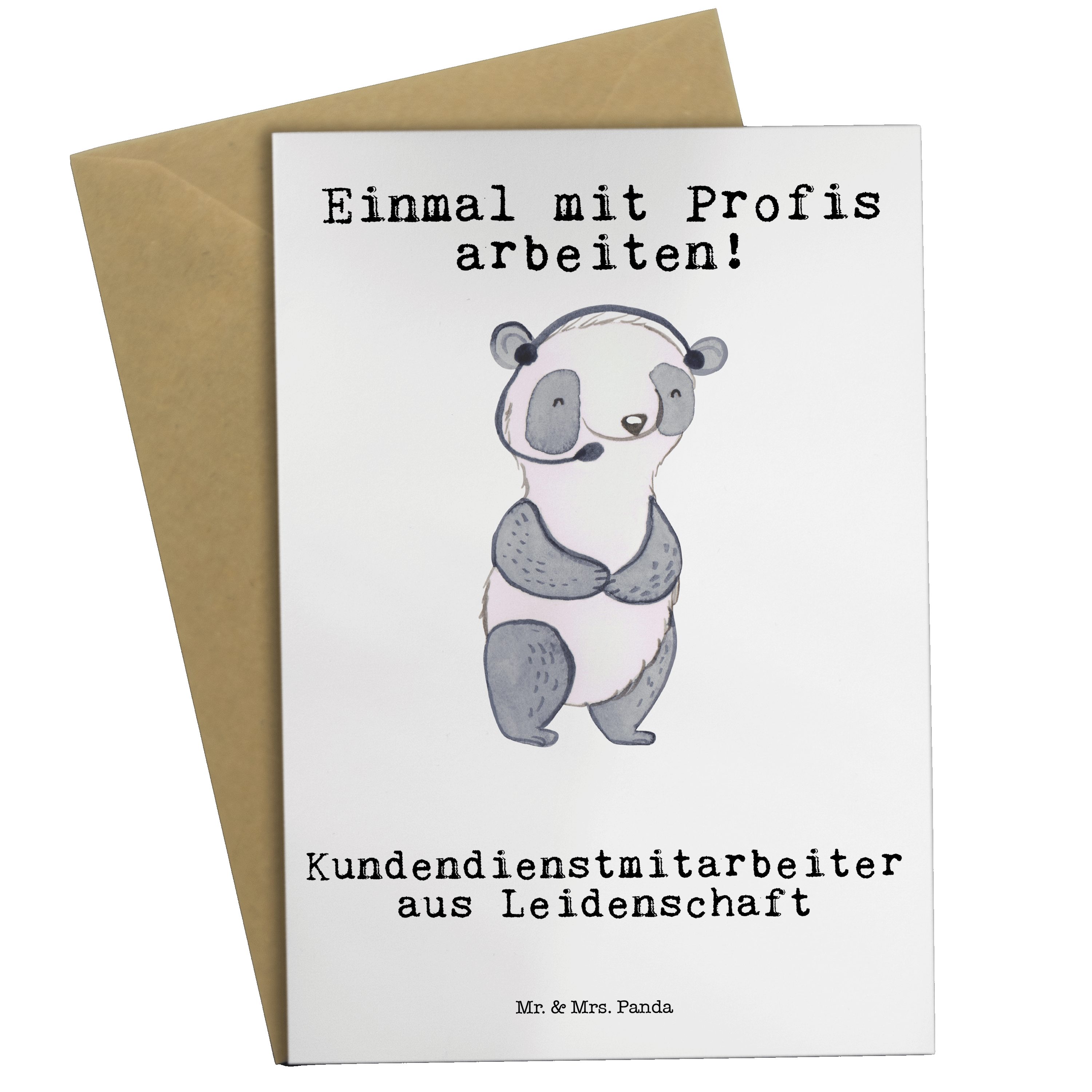 Mrs. Dankeschö - Geschenk, Grußkarte & Leidenschaft Weiß Mr. Kundendienstmitarbeiter aus - Panda