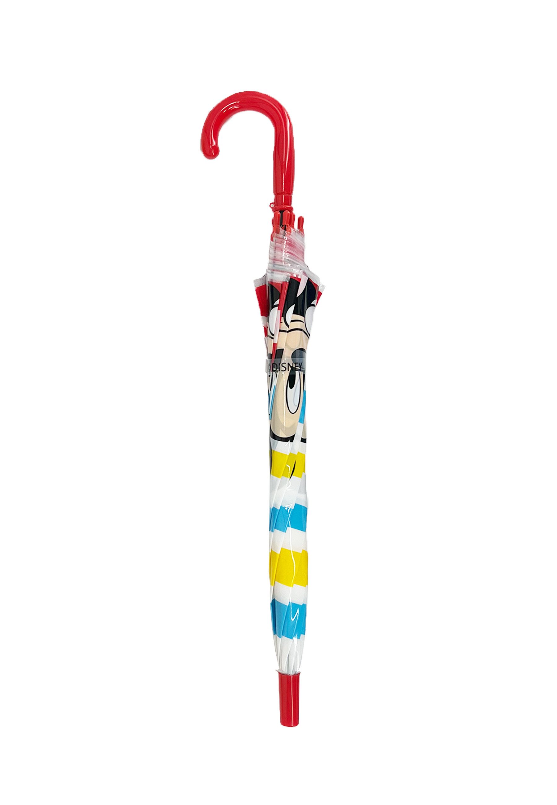 Disney Mickey Mouse Stockregenschirm Kinder Regenschirm bunt Streifen 82 cm, windfest
