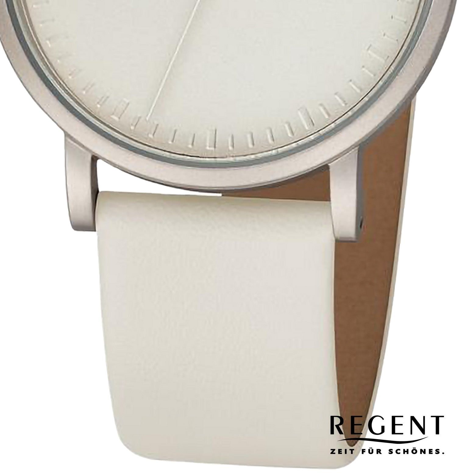 36mm), Analog, (ca. Armbanduhr rund, Damen Quarzuhr Damen Lederarmband groß Regent Armbanduhr Regent extra