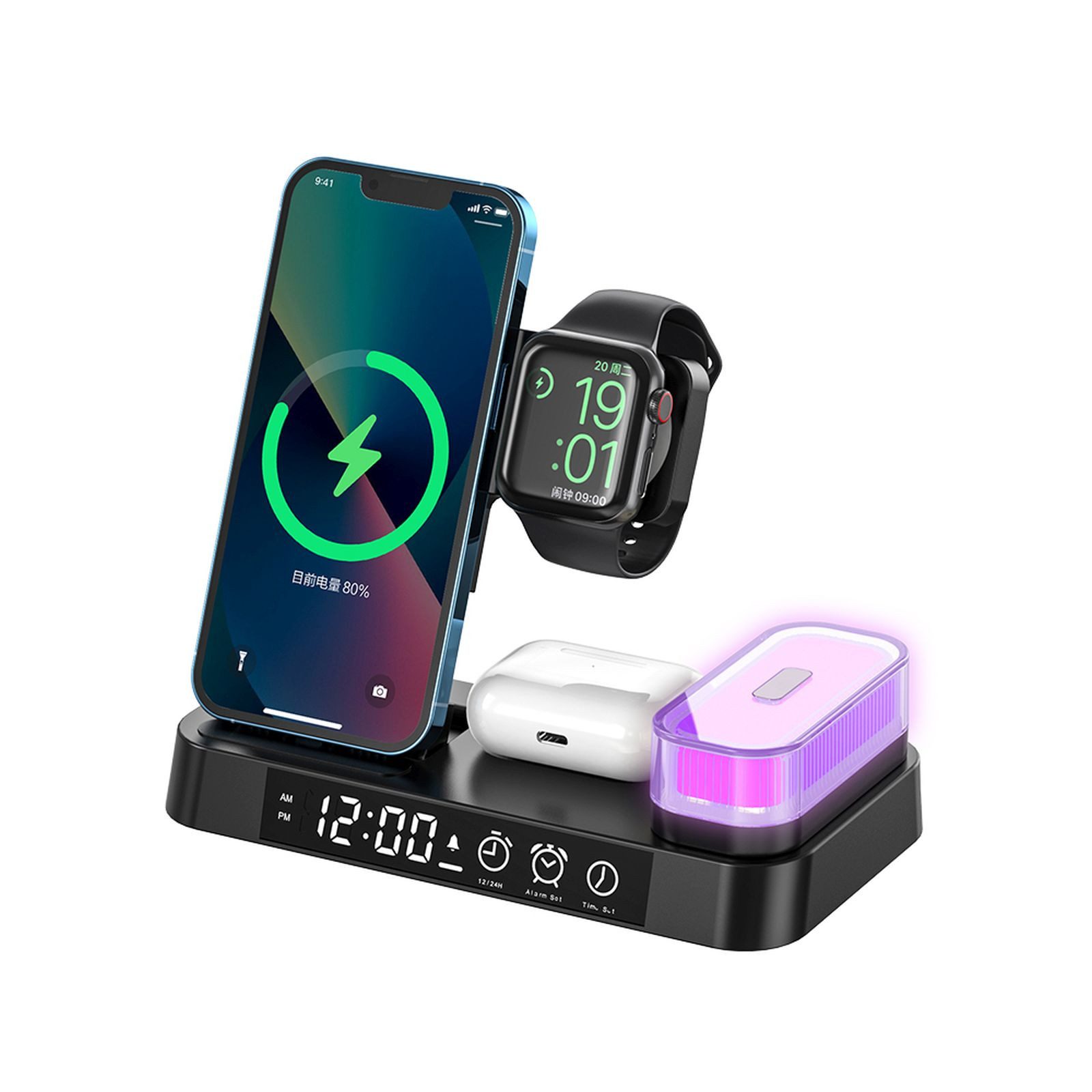 Lobwerk 5in1 induktive Ladestation Wireless Charger Ladeg... Ladestation