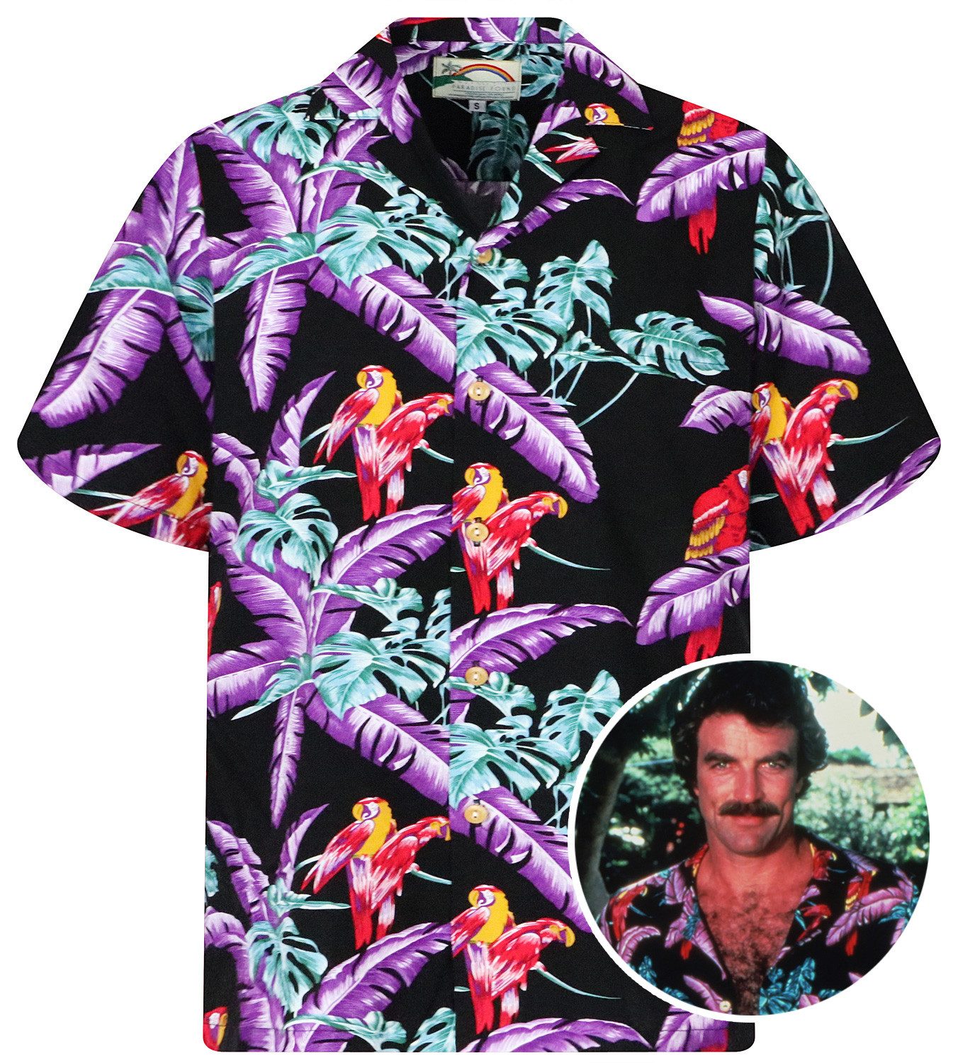Paradise Found Hawaiihemd Tom Selleck Jungle Bird Original Hawaii-Hemd Kurz günstig online kaufen