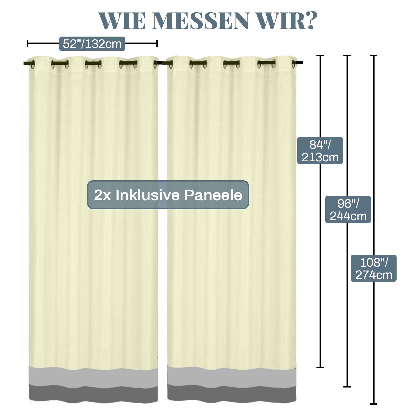 Jibenhome Outdoorgardine Verdunkelungsgardine Ösen Vorhang Wetterfest& günstig online kaufen