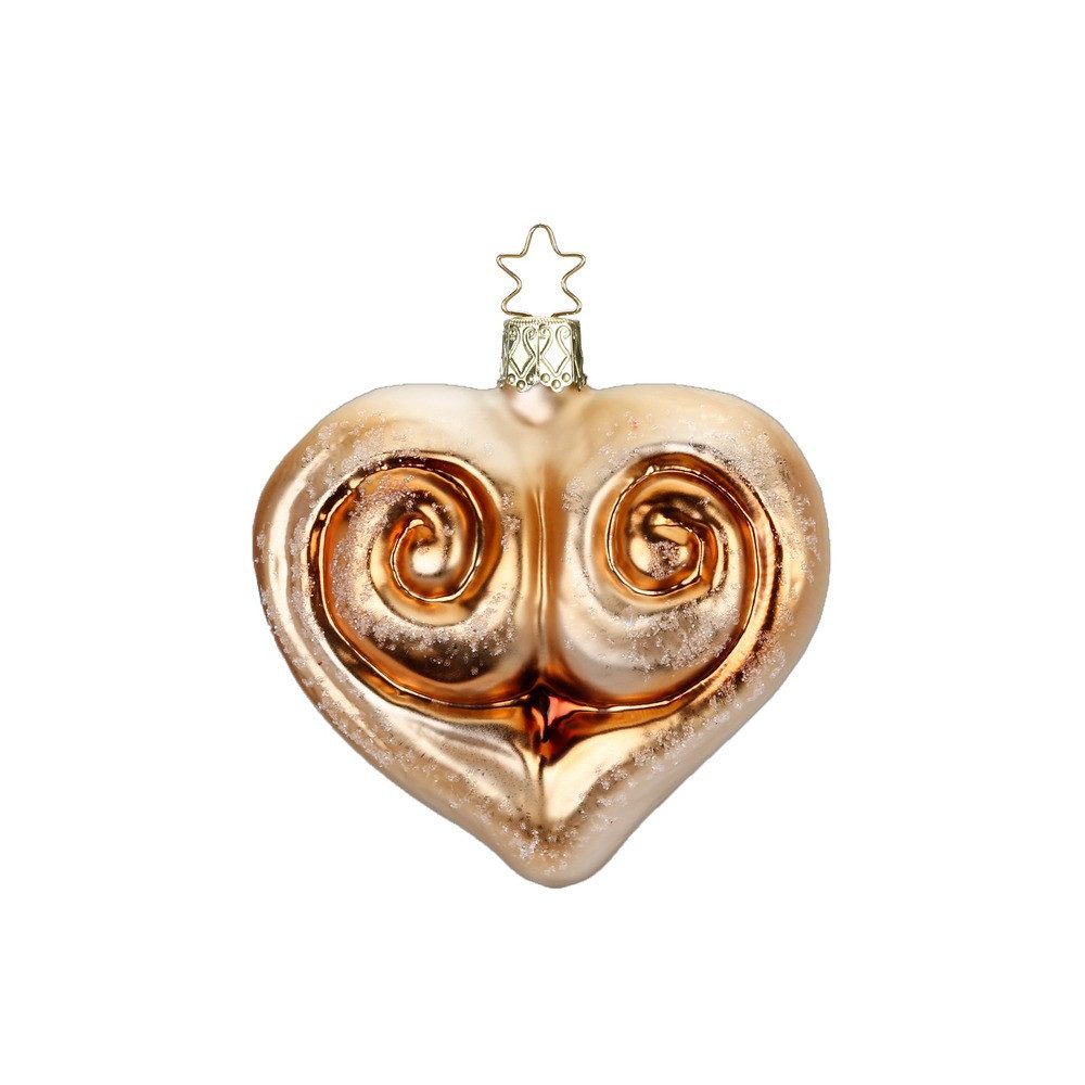 INGE-GLAS® Christbaumschmuck, Christbaumschmuck Weihnachtsgebäck 8cm Glas Figur Braun