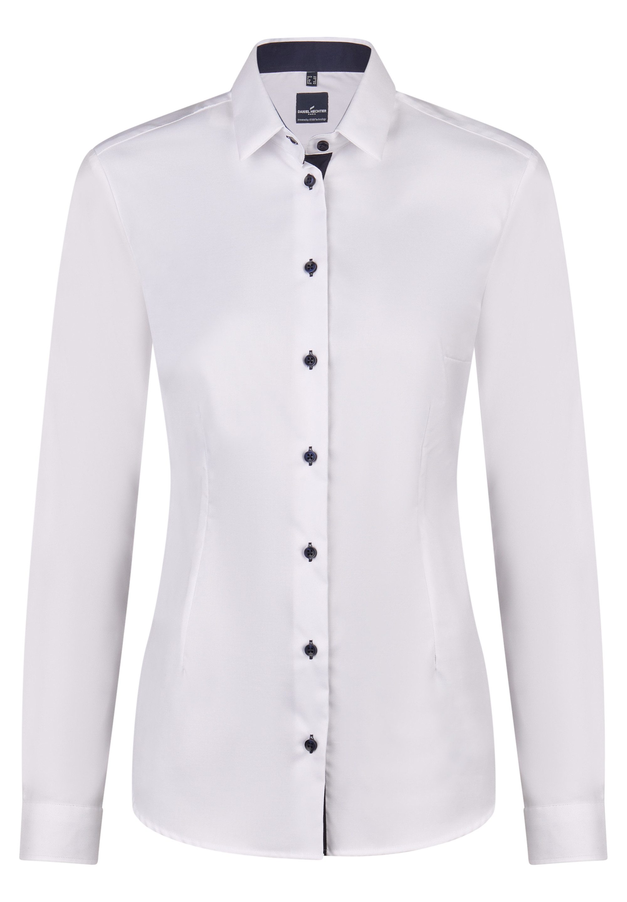 HECHTER PARIS Klassische Bluse HECHTER Paris ESSENTIALS Damen Bluse Kent Modern-Fit Weiß