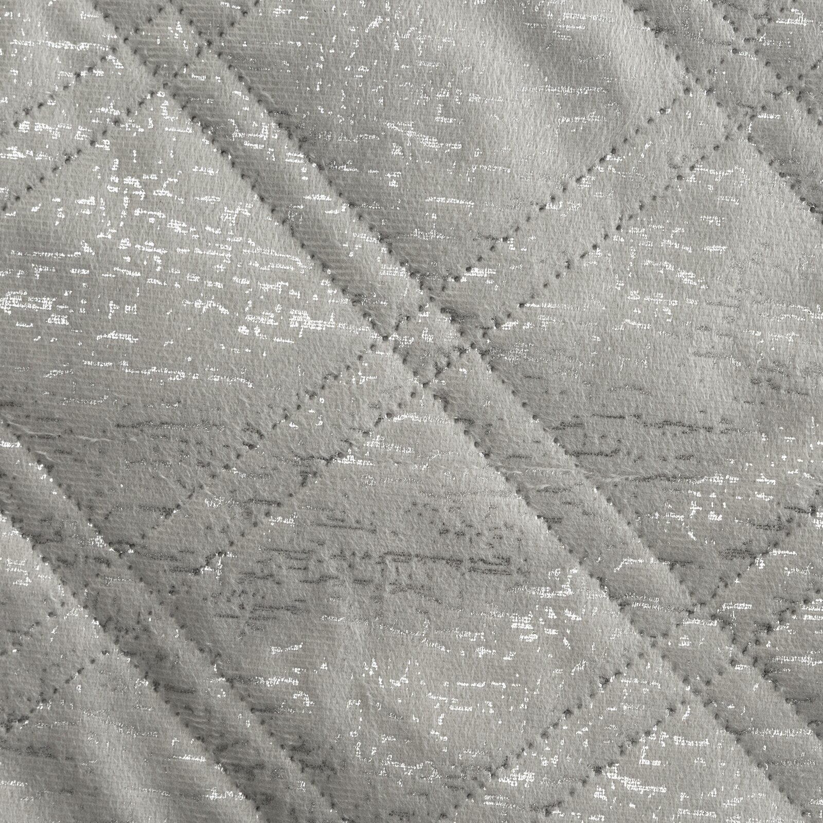 Design91 Tagesdecke Edler Bettüberwurf mit dezentem Silberglanz, Luxus-Patchwork Tagesdecke aus Velours, edle Steppung