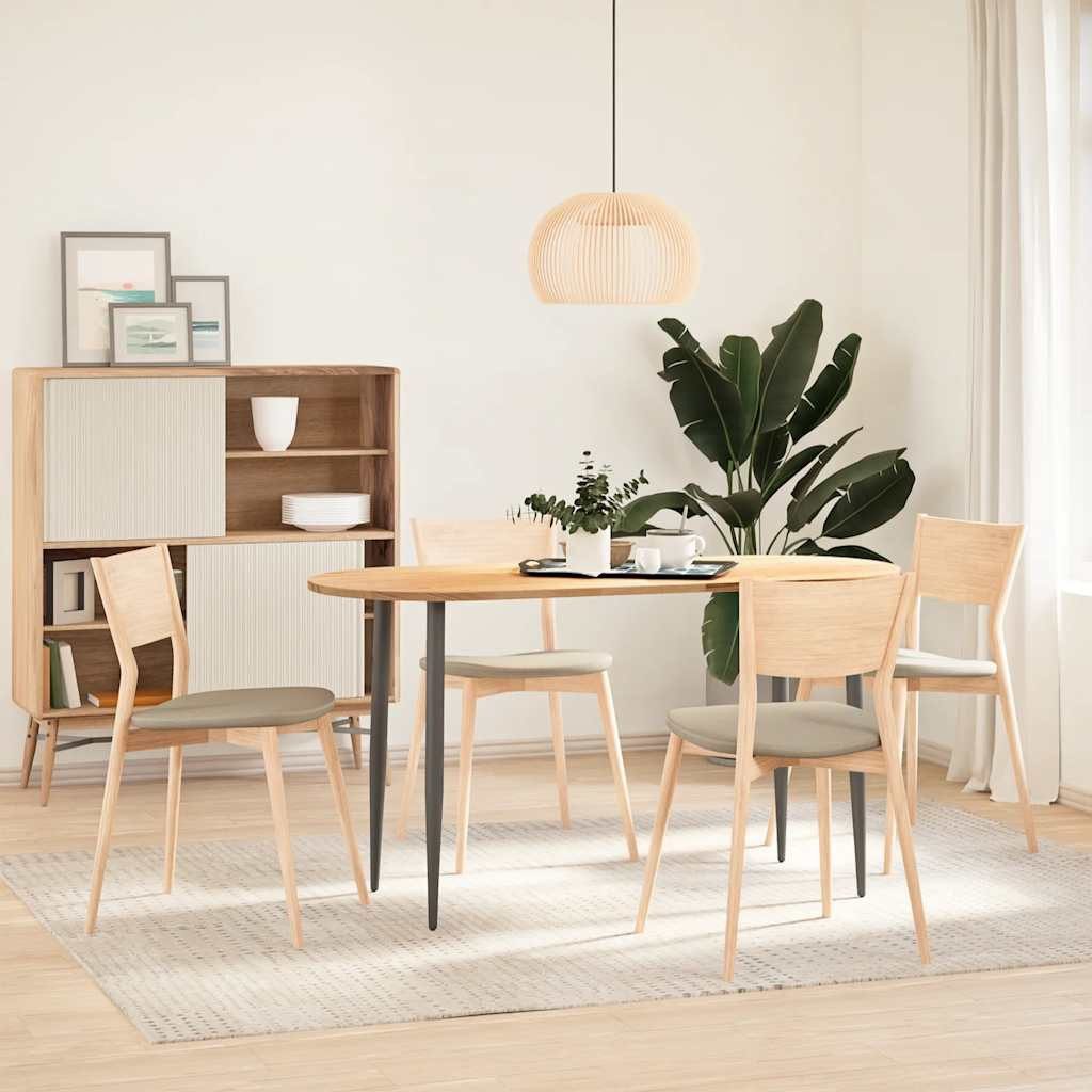 vidaXL Tischplatte Tischplatte 140x60x2 cm Massivholz Eiche Oval (1 St)