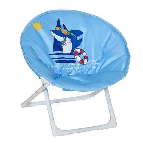 HOMCOM Campingstuhl Moonchair, leicht zu tragen, für Kleinkind (Mondstuhl, 1 St), für Garten, Balkon, Blau