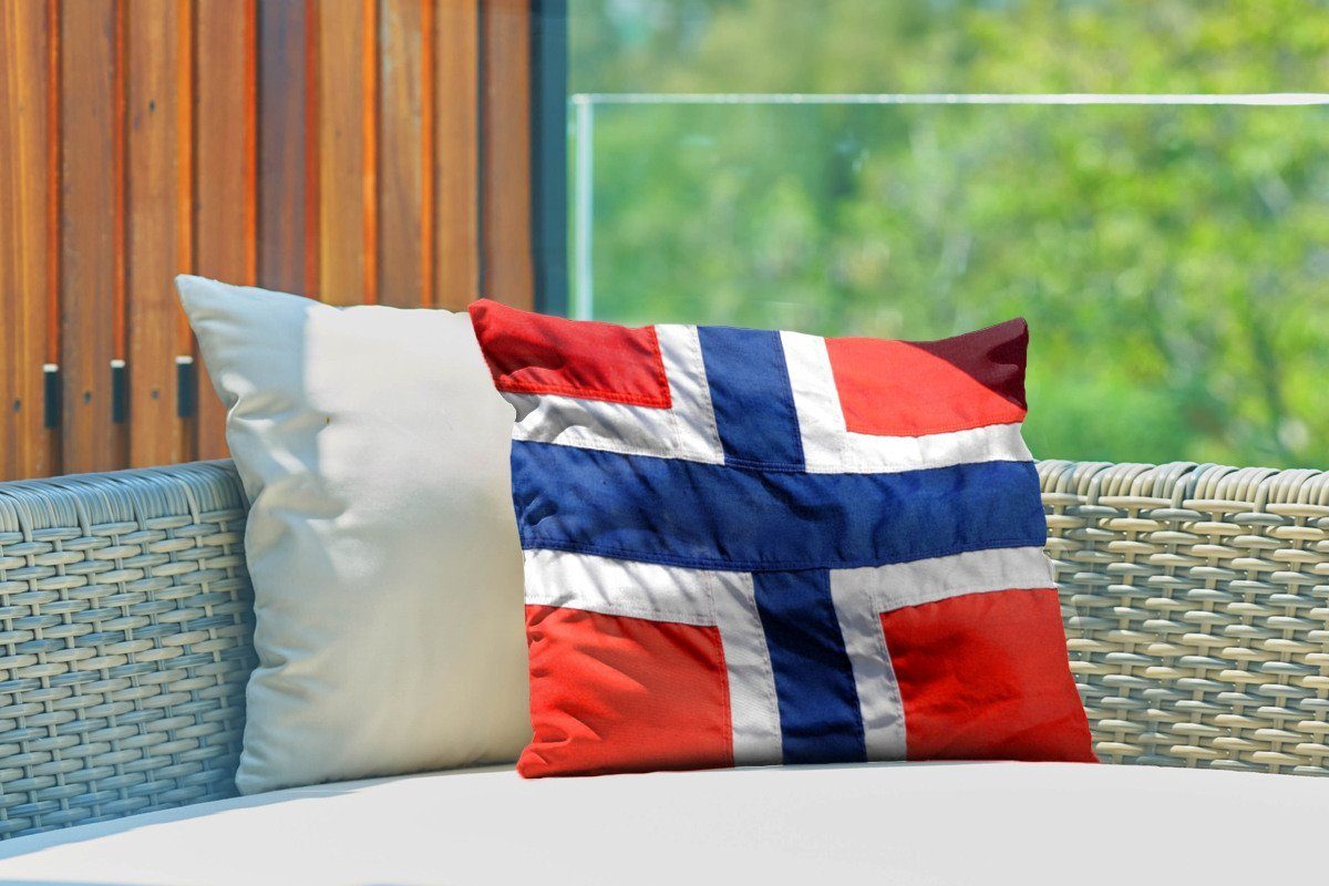 Flagge, Polyester, Die Kissenhülle Dekokissen Outdoor-Dekorationskissen, MuchoWow Dekokissenbezug, norwegische