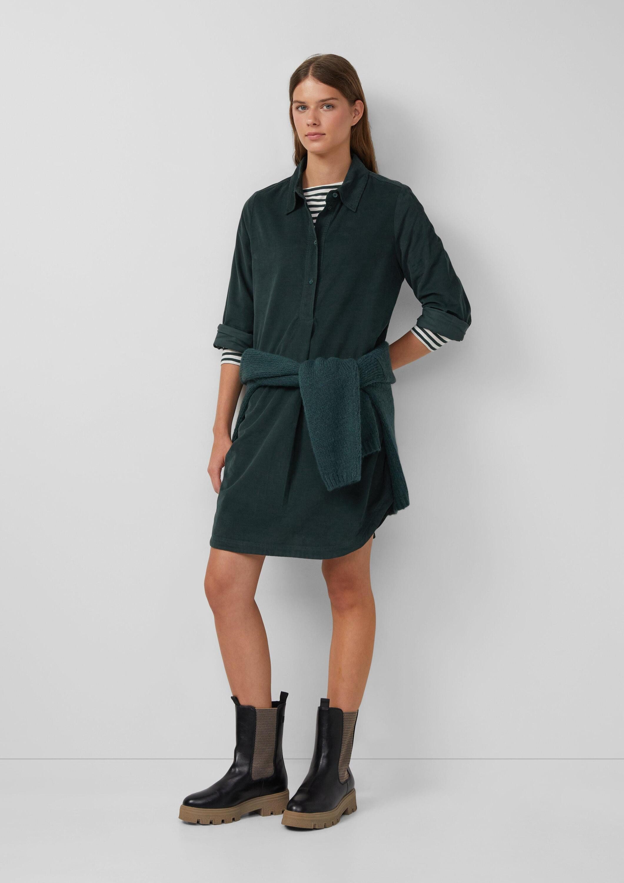 s.Oliver Minikleid Kleid Feincord-Kleid im Relaxed Fit mit Eingrifftaschen