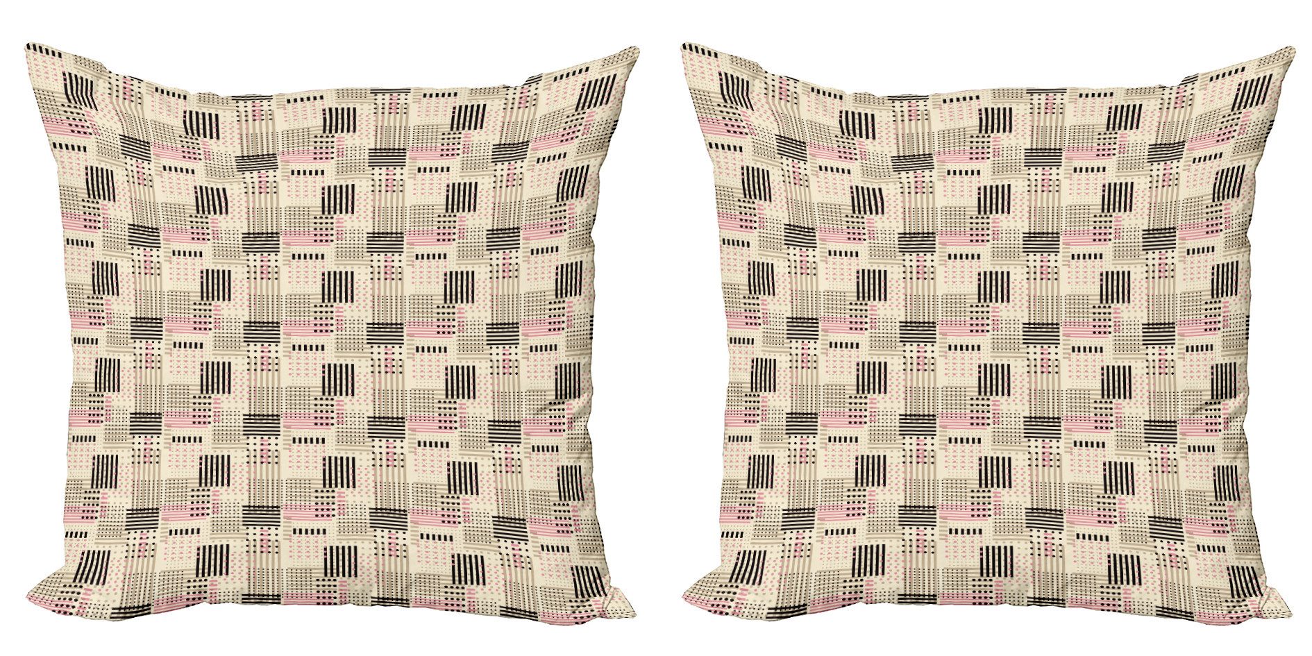 Kissenbezüge Modern Accent Doppelseitiger Digitaldruck, Abakuhaus (2 Stück), Abstrakt Geometrische Punkt-Streifen-Kunst