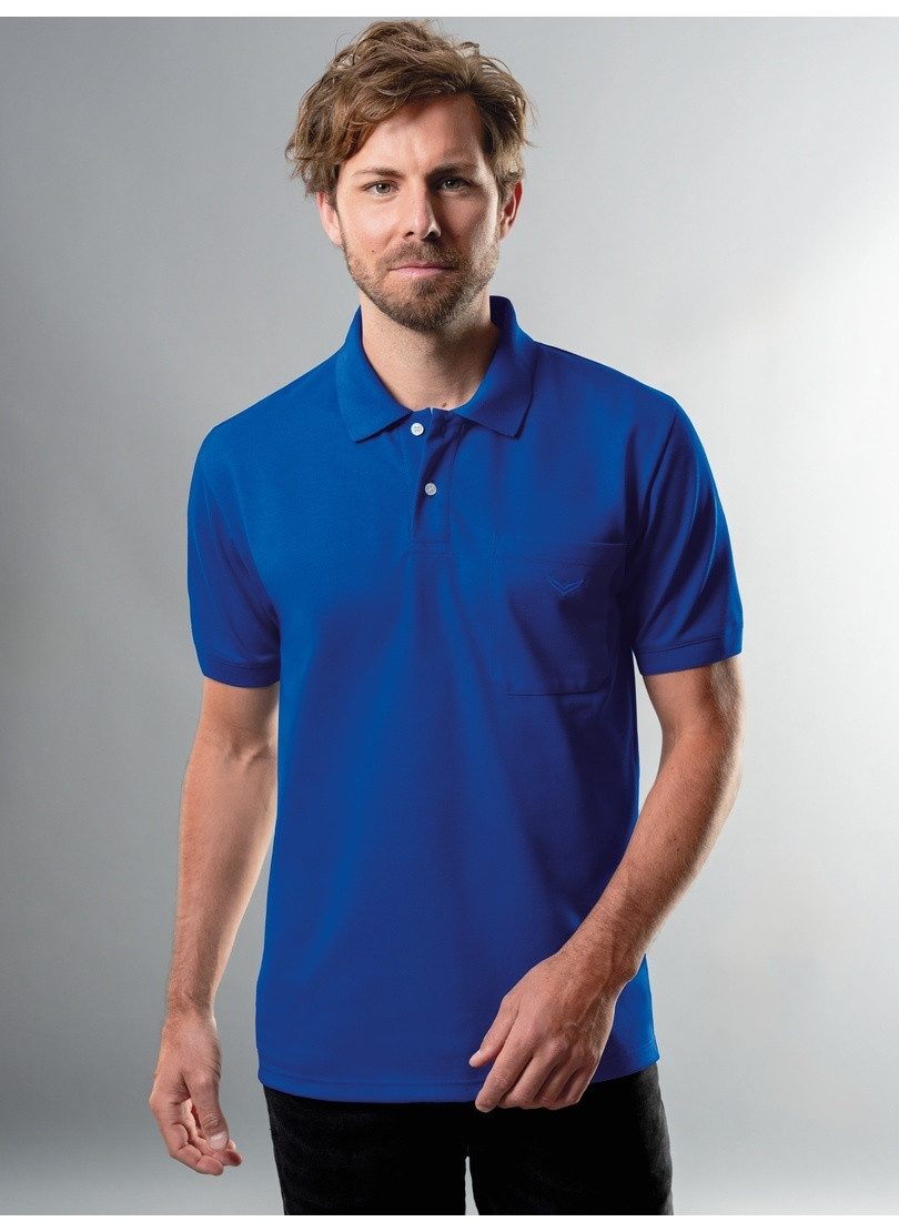 Trigema Poloshirt TRIGEMA Polohemd mit Brusttasche (1-tlg)