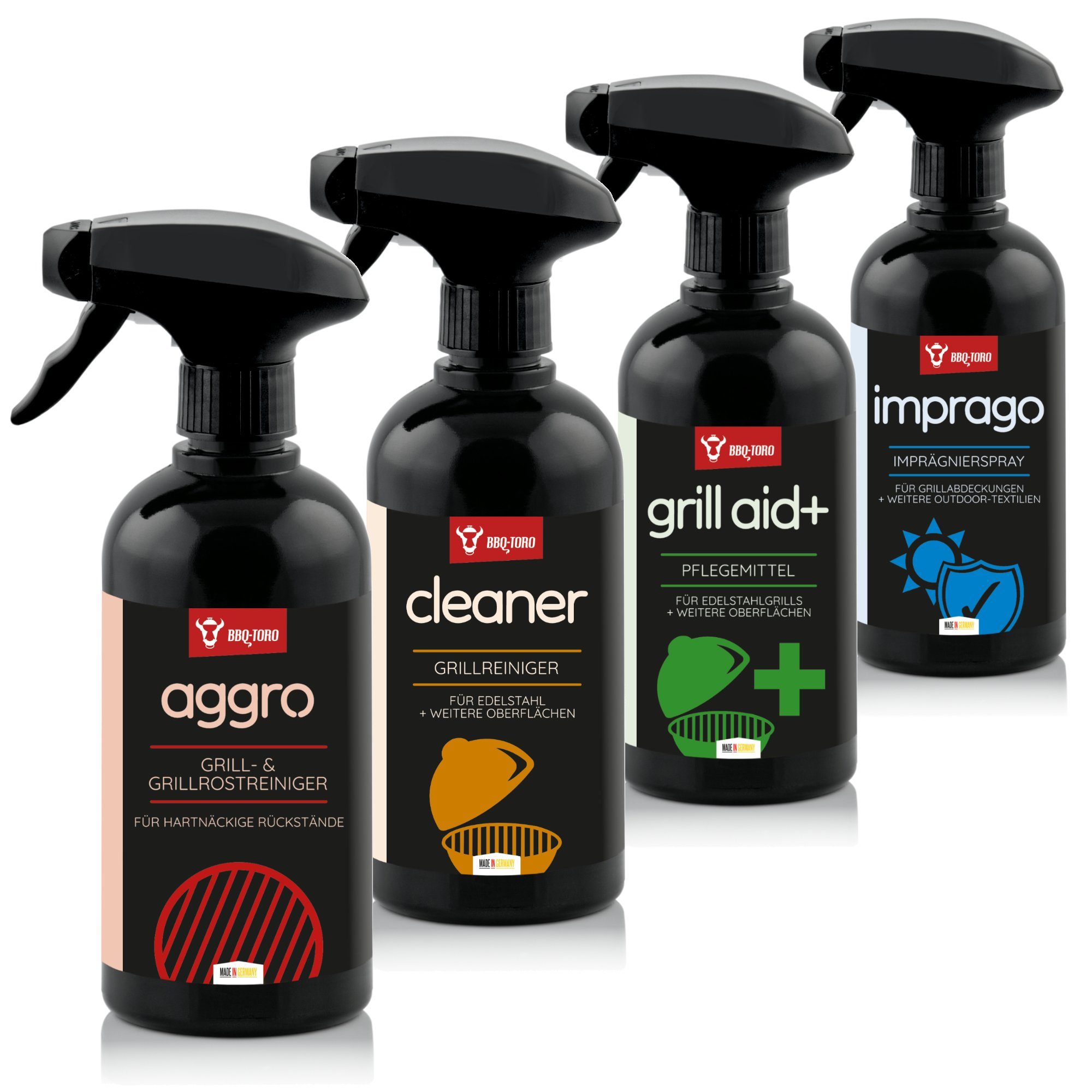 4-tlg. Allrounder Pflege Set, Grill Reinigungsset und Pflege Grillreiniger