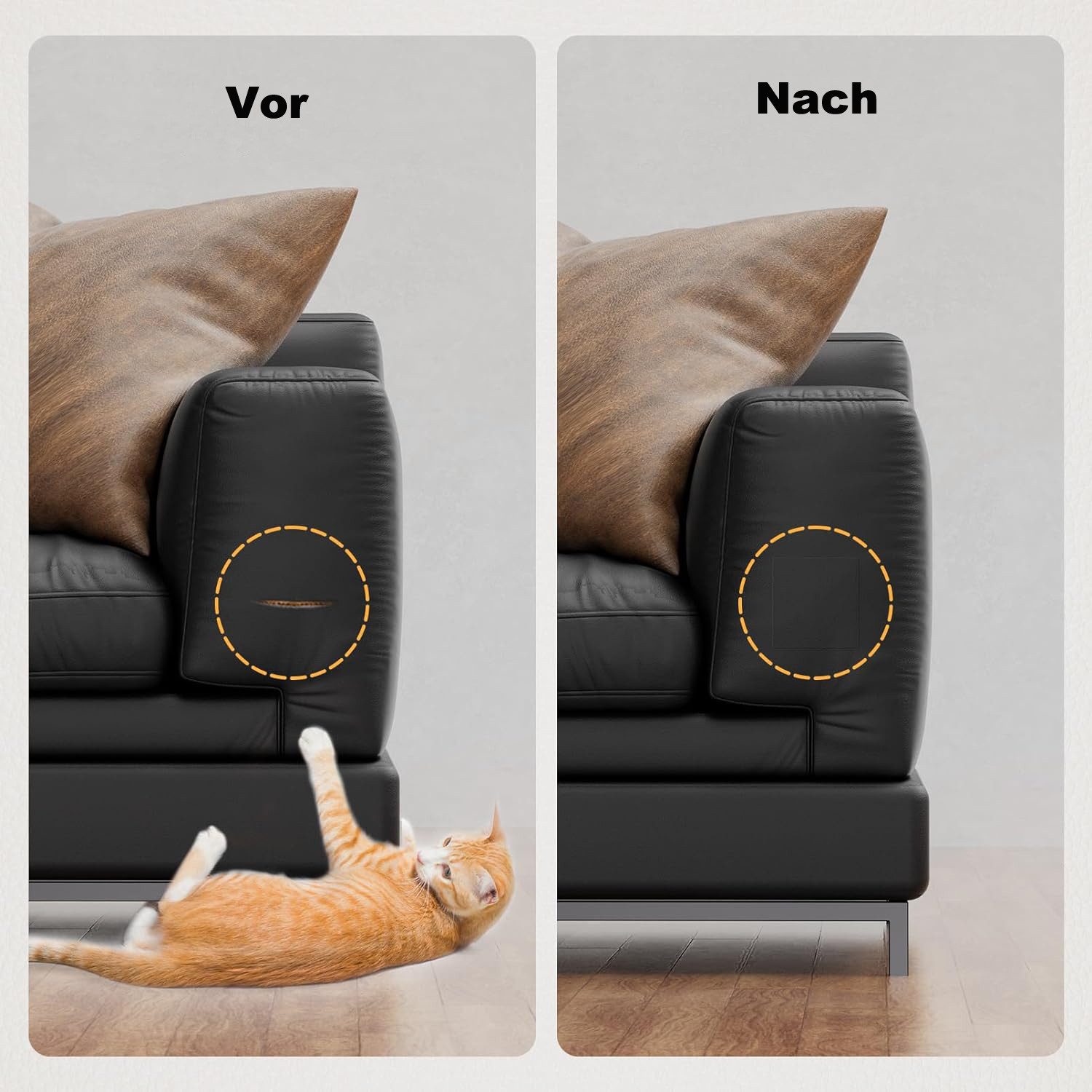 Zyronn Stoff Selbstklebendes Leder Reparaturset – Kunstleder Flicken, für Sofa, Möbel, Autositz & Taschen, Leder Reparatur & Ausbesserung
