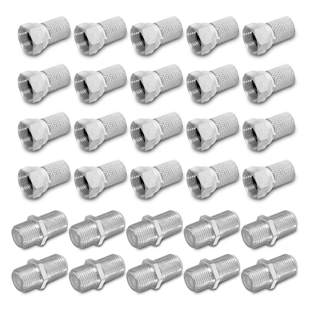 Kabelzubehör ARLI 20 x F-Stecker 7 - 7,4 mm + 10 x F-Verbinder