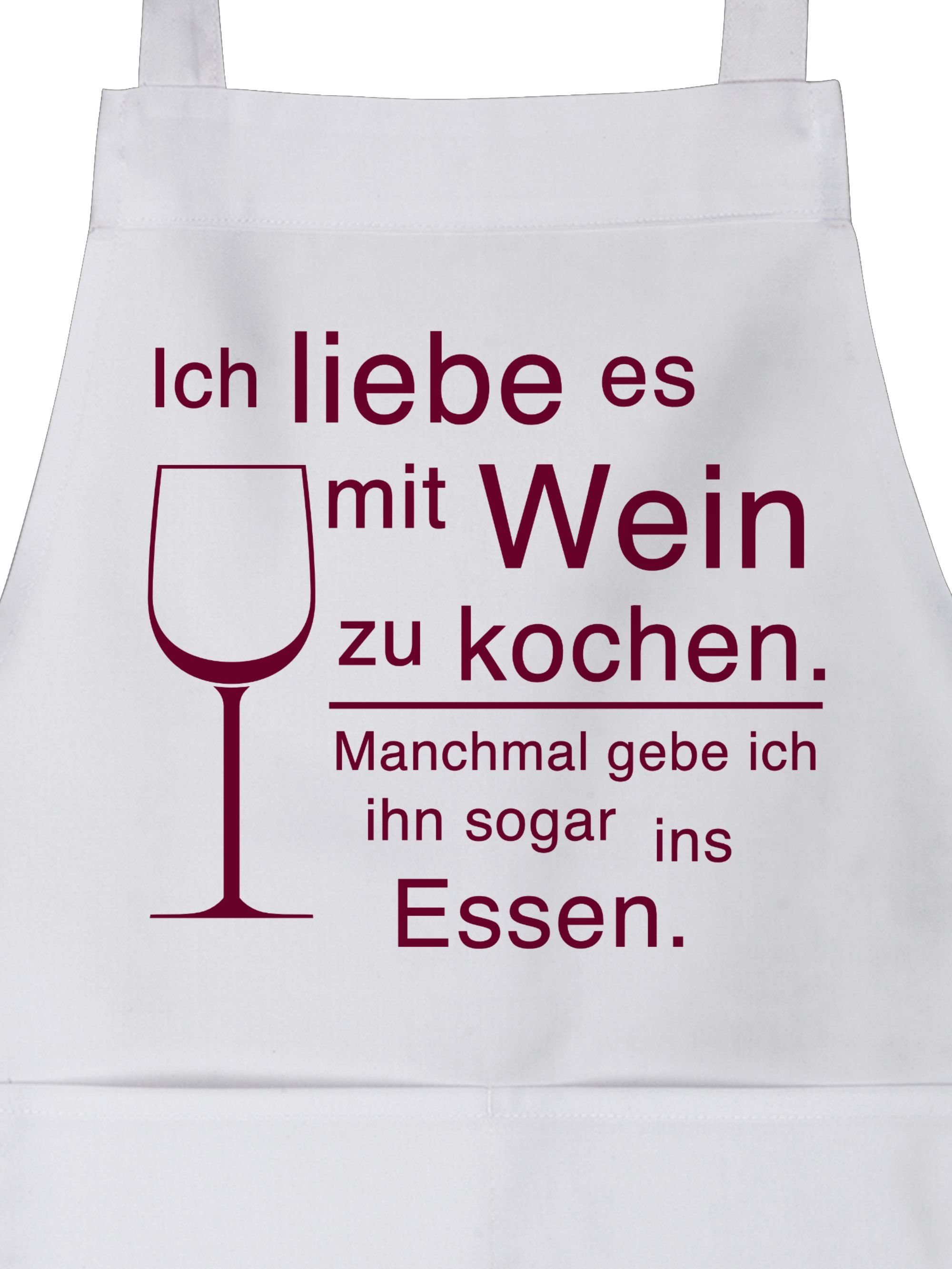 Shirtracer Kochschürze »Ich liebe es mit Wein zu kochen Küchenschürze