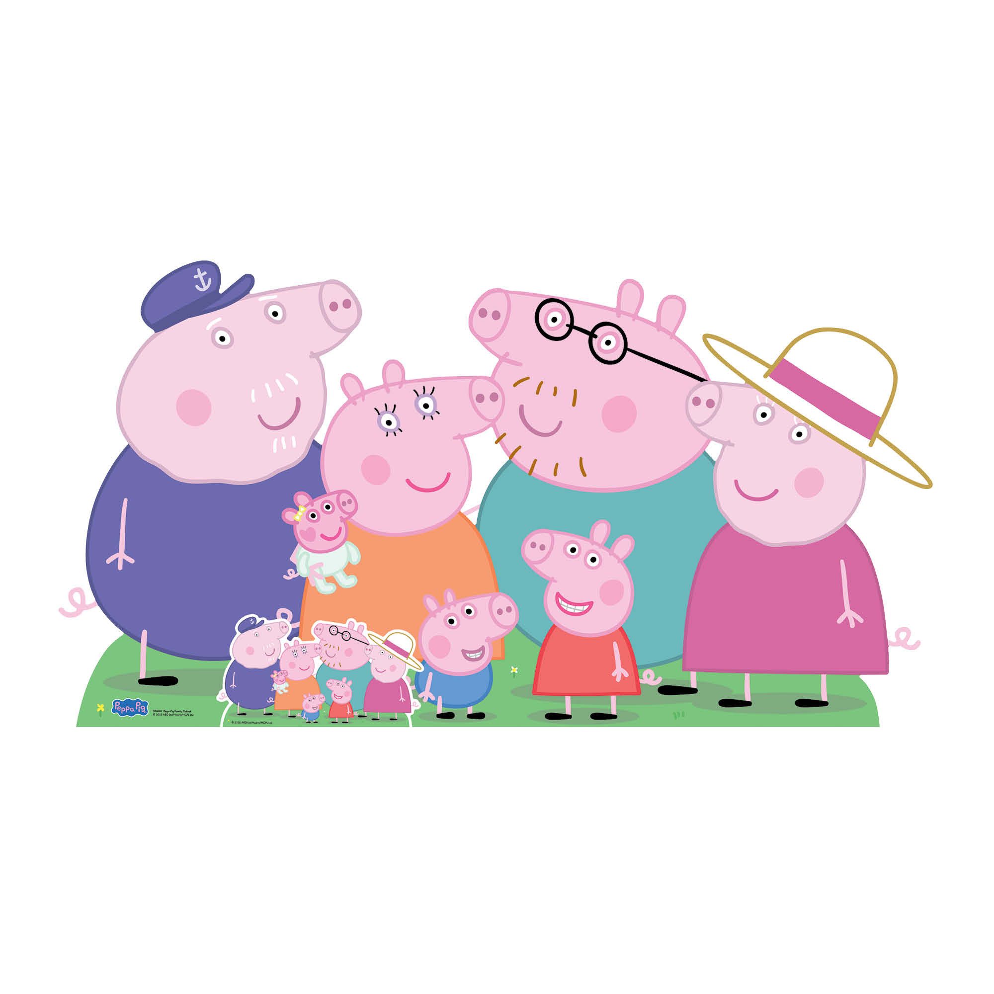Dekofigur Peppa Pig - Familie - Pappaufsteller 91x171