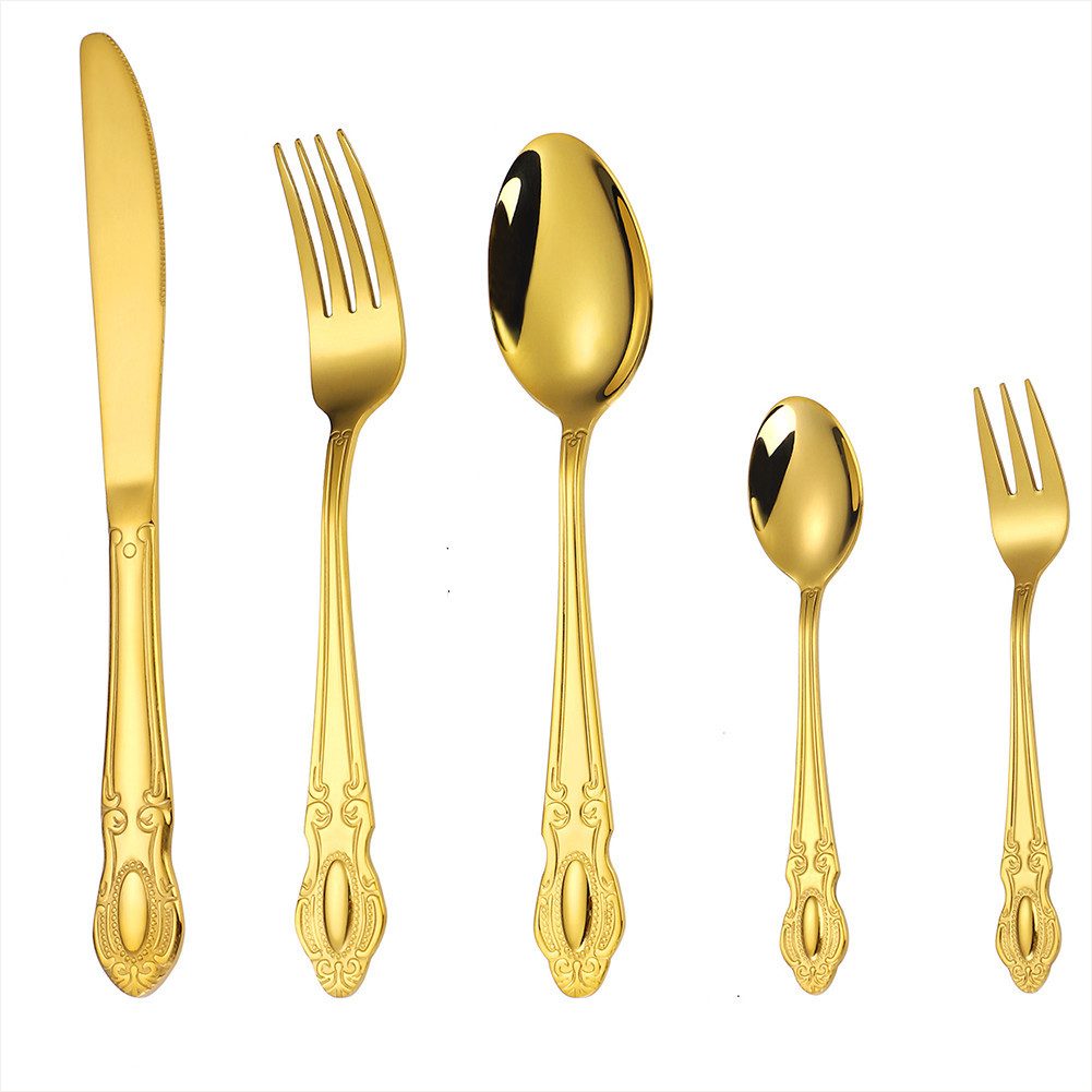 KingLux Besteck-Set 40teilig Elegant Besteck Set 8 Personen Edelstahl poliert glänzend (40-tlg), 8 Personen, Edelstahl