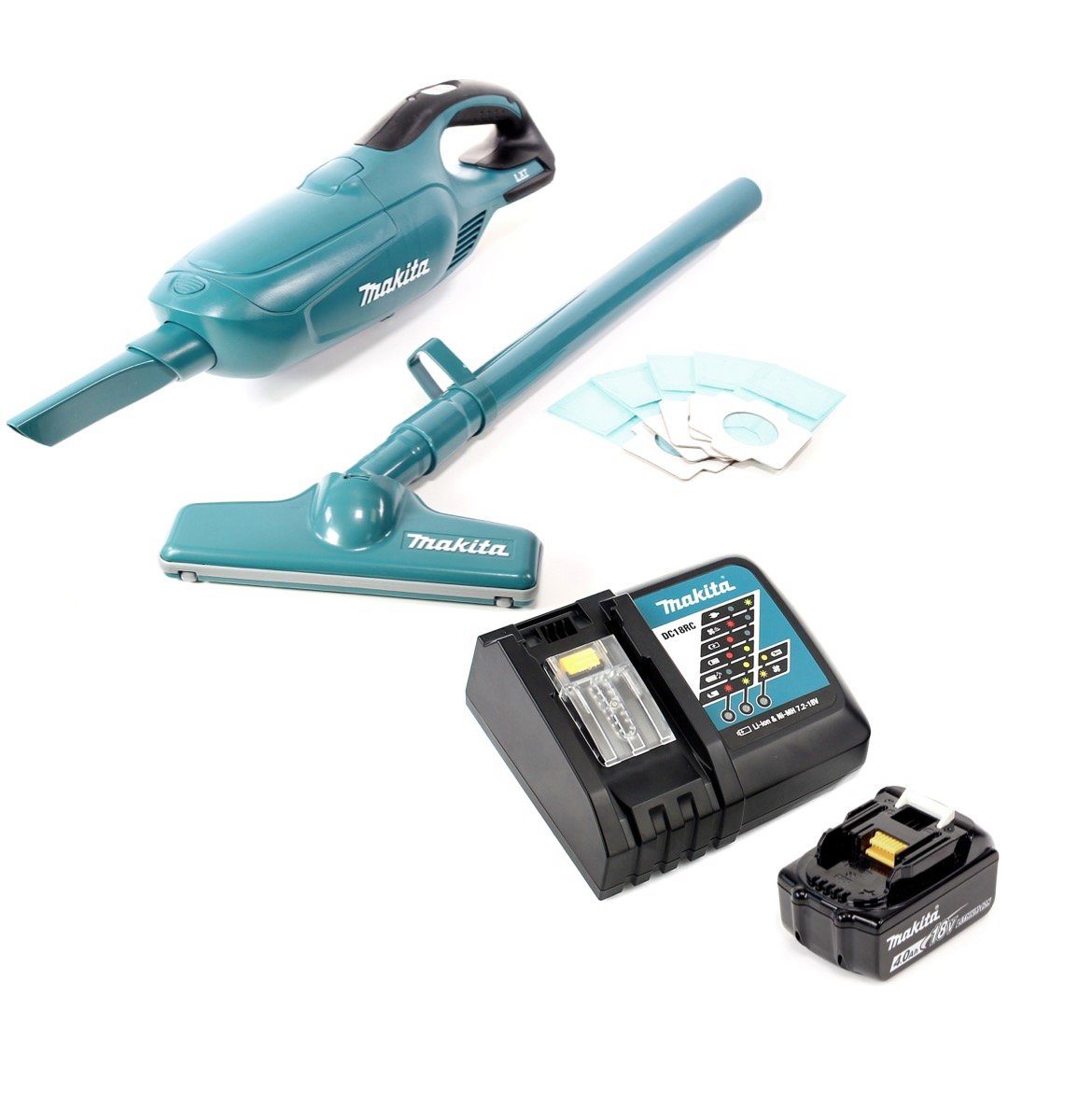 Makita Akku-Handstaubsauger DCL 182 RM1 Akku Staubsauger 18 V + 1x Akku 4,0 Ah + Ladegerät